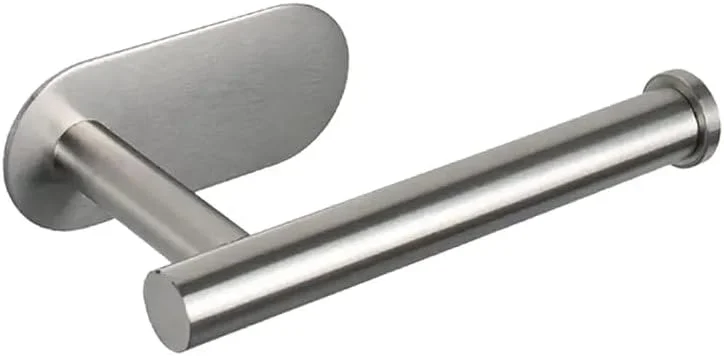 جا دستمال کاغذی رولی خودچسب، نصب دیواری بدون نیاز به سوراخکاری، استیل ضد زنگ SUS304، مناسب برای حمام (نقره ای، یک عدد)