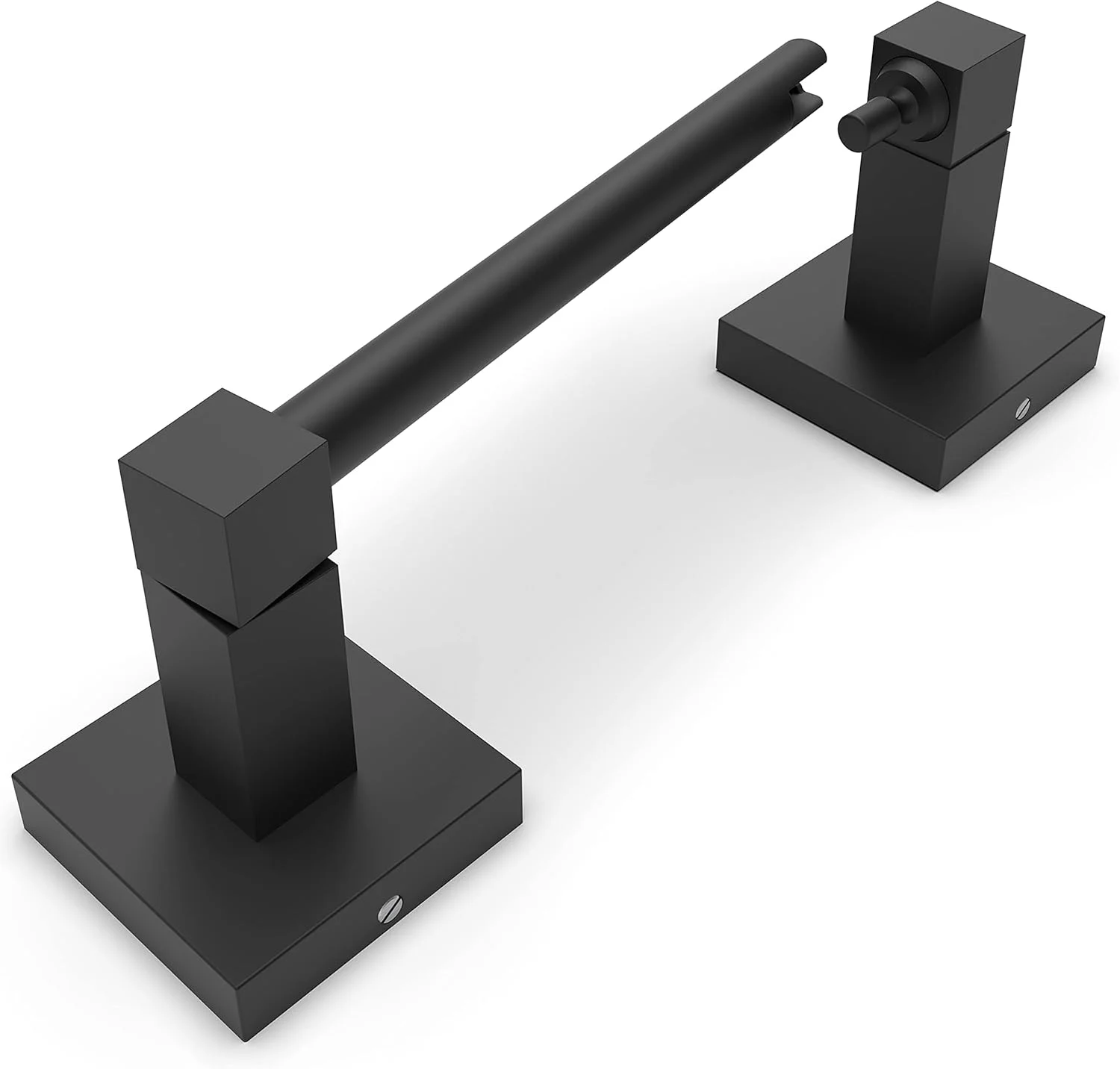 جا دستمال کاغذی رولی روآک مدل مشکی مات، دو پایه، چرخشی، مربعی، استیل ضد زنگ و آلیاژ روی، نصب دیواری مدرن