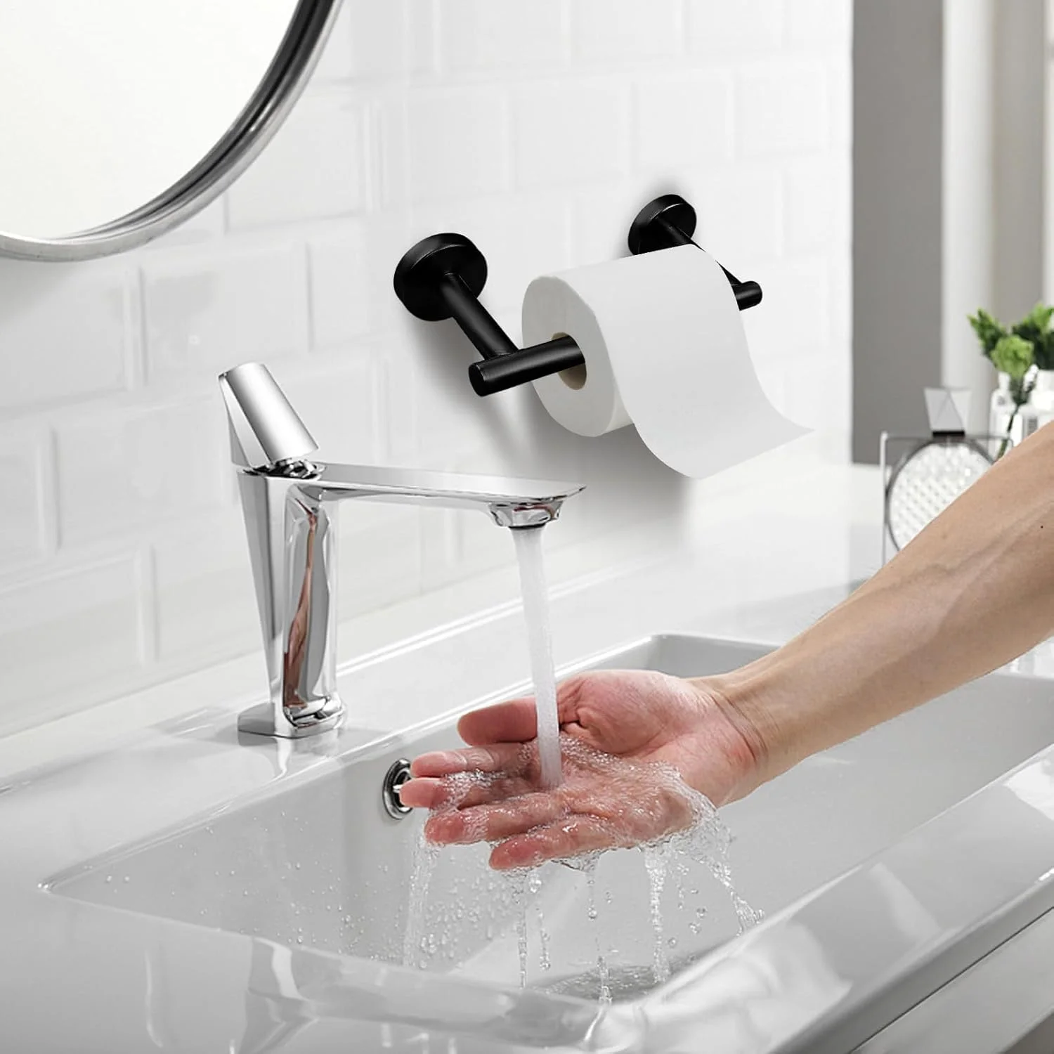 جا دستمال کاغذی دیواری | نگهدارنده رول دستمال کاغذی دیواری | پخش کننده حوله دستمال کاغذی با ساختار چرخشی برای کابینت حمام، آشپزخانه، هتل و سرویس بهداشتی