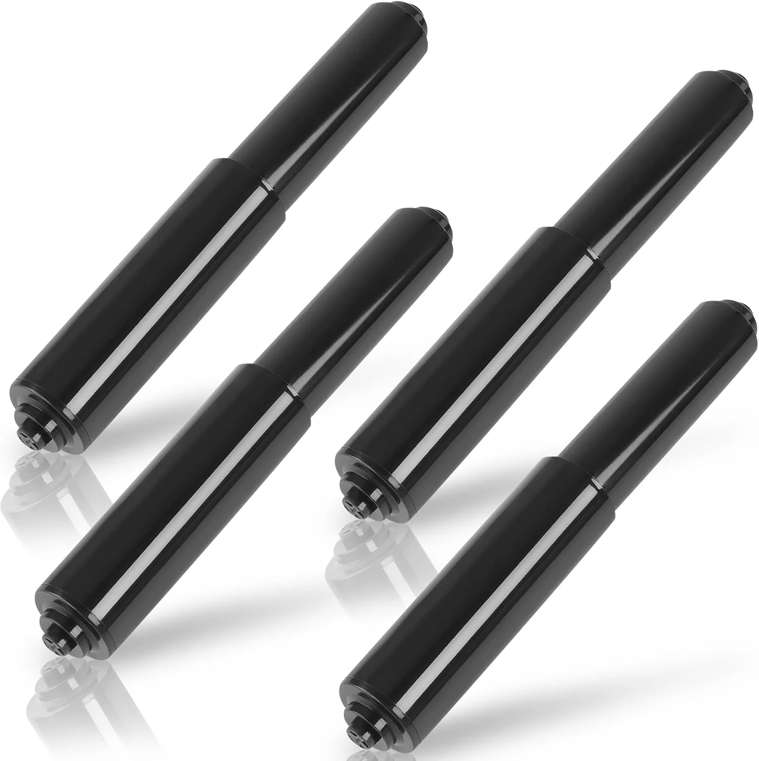 میله فنری نگهدارنده دستمال توالت Rindion بسته 4 عددی، میله جایگزین مشکی غلطک دستمال توالت، میله جایگزین پلاستیکی نگهدارنده دستمال توالت