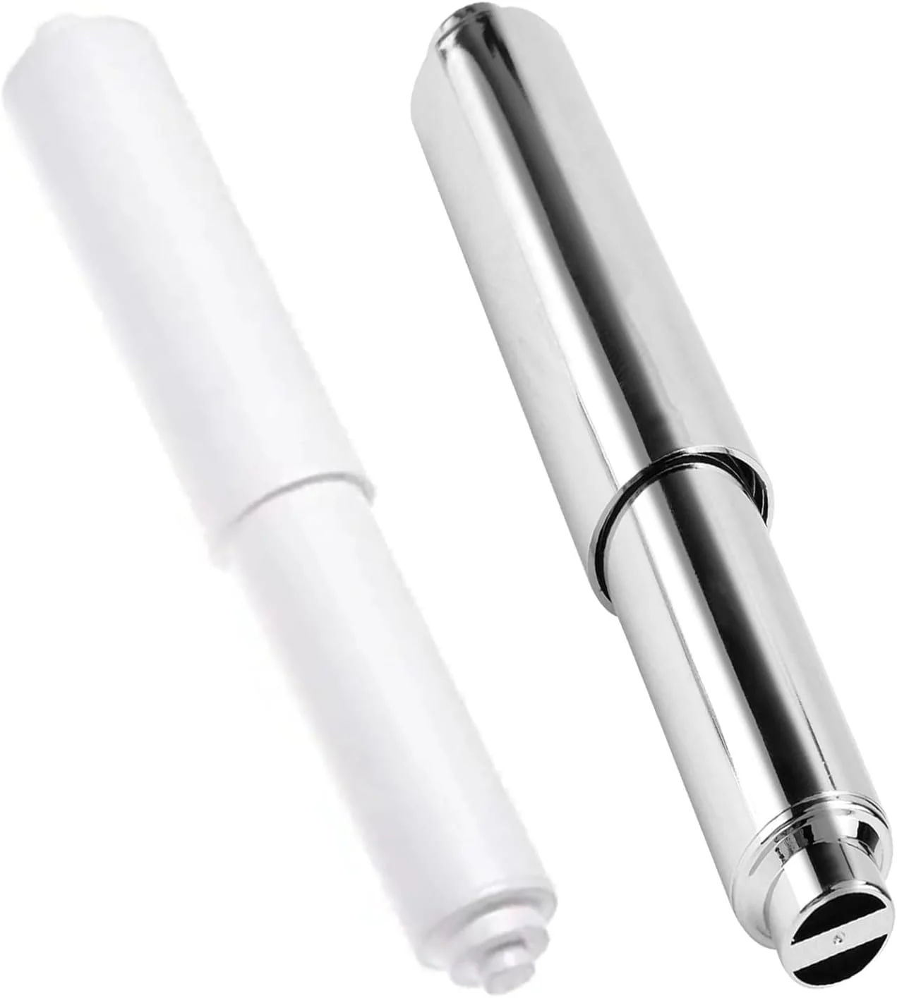 2 عدد غلطک نگهدارنده دستمال توالت، نگهدارنده رول توالت، غلطک جایگزین پلاستیکی و استیل ضد زنگ فنری برای دستمال کاغذی توالت - نصب آسان