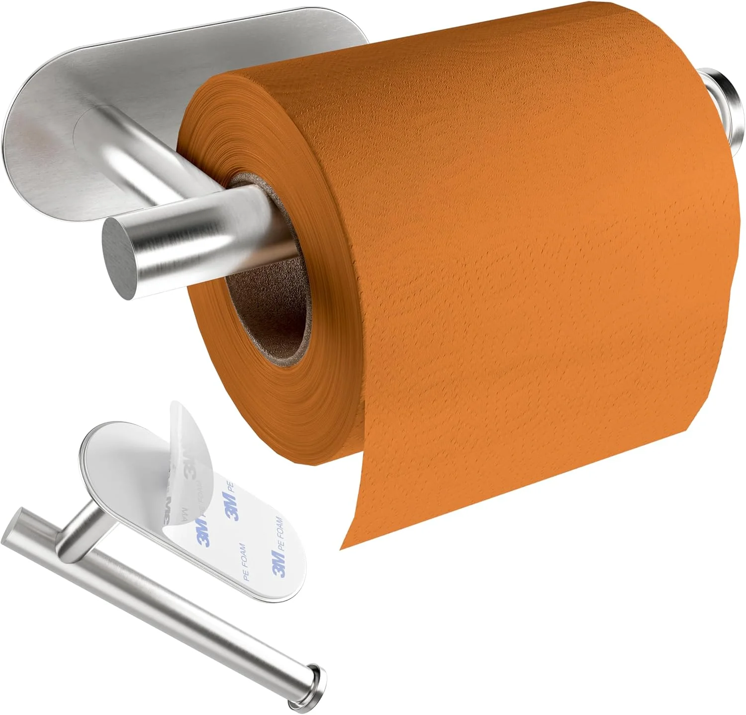 جا دستمال توالت RIMBALY - استیل ضد زنگ برس خورده - خود چسب با پد چسب 3M - ضد آب + ضد زنگ - قابل نصب افقی + عمودی - 16 x 10.3 x 4.5 سانتی متر - حداکثر بار 4 کیلوگرم