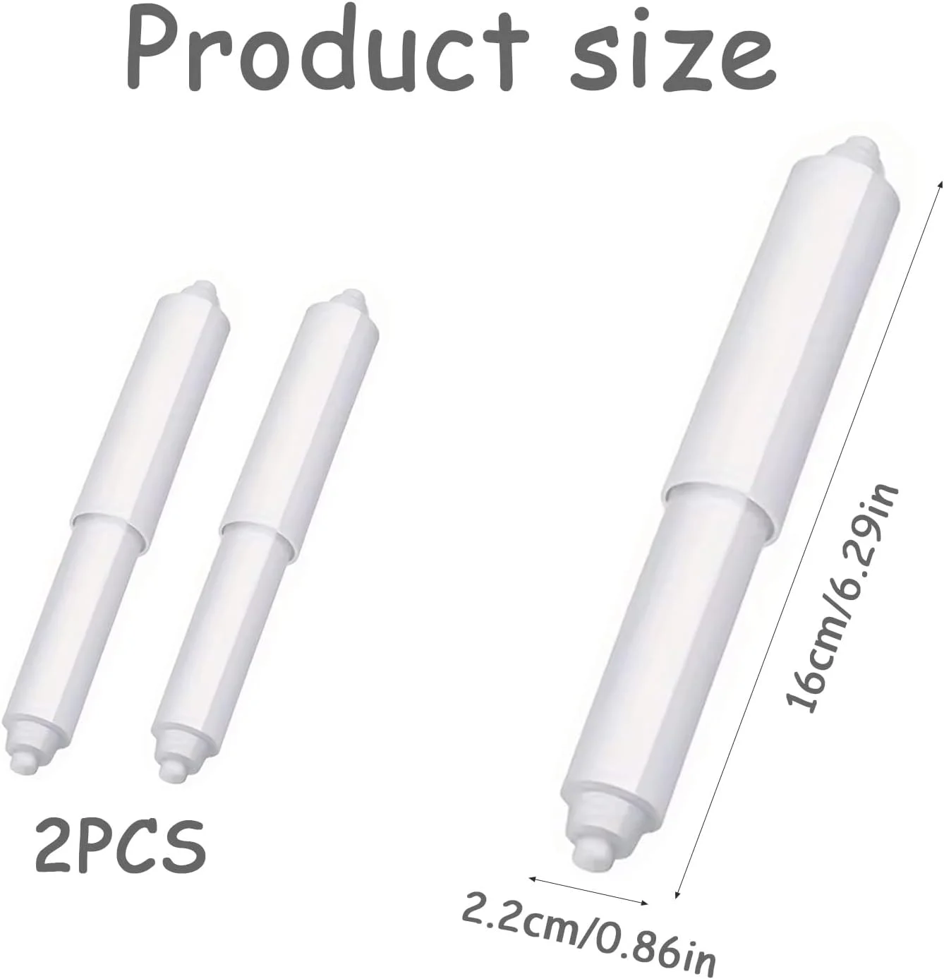 نگهدارنده کاغذ توالت 2 عددی، غلتک های نگهدارنده کاغذ توالت، درج نگهدارنده رول دستمال کاغذی پلاستیکی در قرقره جایگزین فنری حمام - نصب آسان