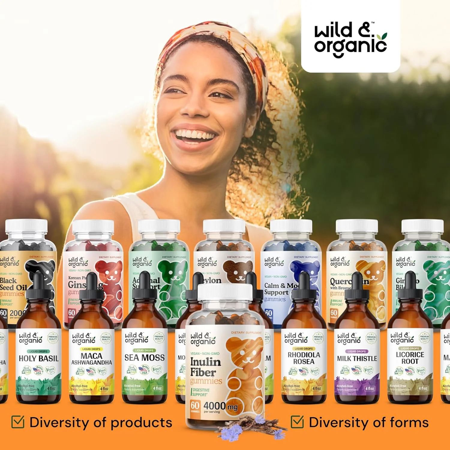 پاستیل فیبر اینولین ارگانیک و وحشی - پاستیل مکمل فیبر اینولین برای سلامت دستگاه گوارش - پاستیل فیبر پری بیوتیک برای بزرگسالان از ریشه کاسنی ارگانیک - وگان، 4000 میلی گرم، 60 عدد