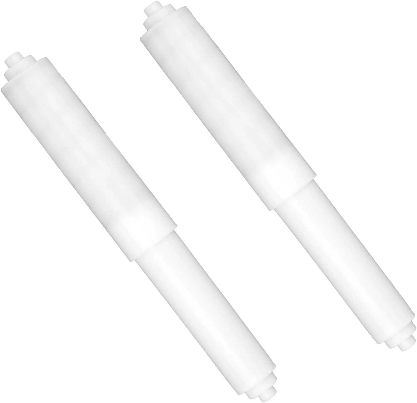 2 عدد فنر نگهدارنده رول دستمال توالت، میله پلاستیکی جایگزین نگهدارنده دستمال توالت برای لوازم جانبی حمام (سفید)