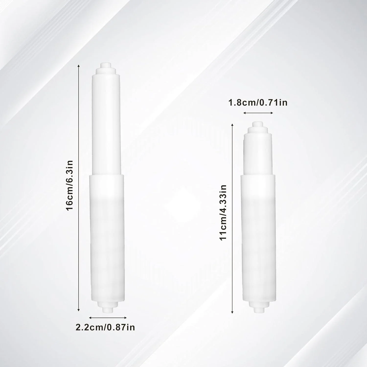 2 عدد فنر نگهدارنده رول دستمال توالت، میله پلاستیکی جایگزین نگهدارنده دستمال توالت برای لوازم جانبی حمام (سفید)