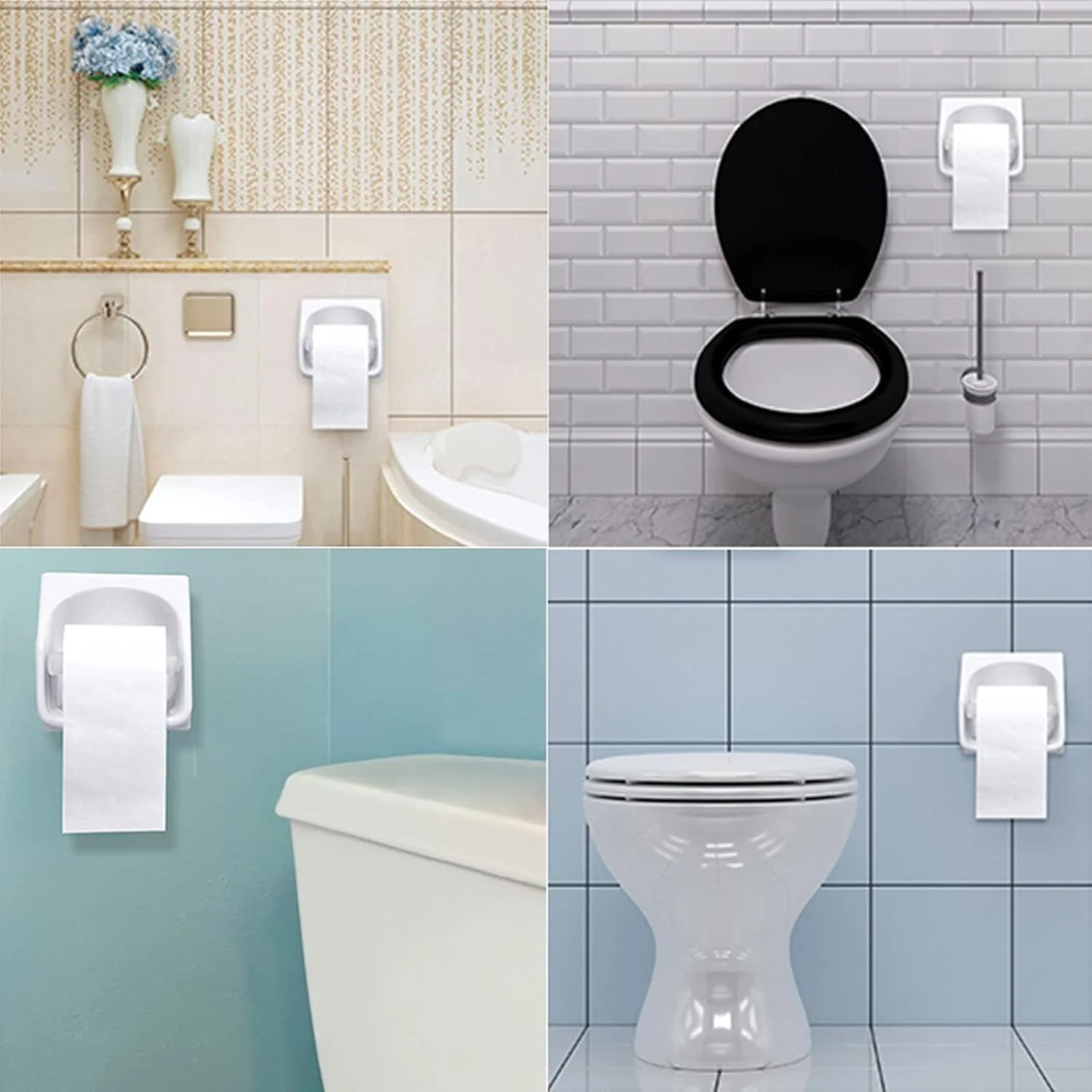 جا کاغذی توالت 3 عددی، میله محور نگهدارنده رول دستمال کاغذی فنری پلاستیکی جهانی برای حمام