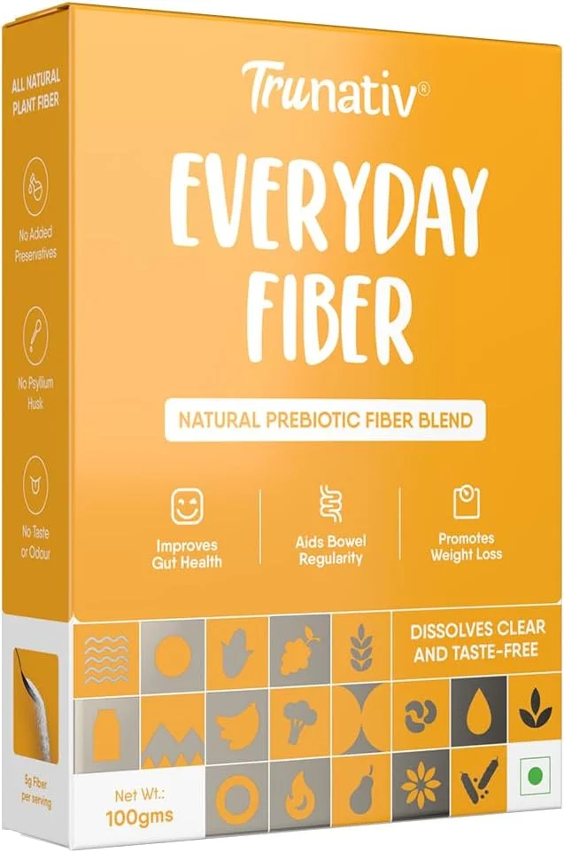 Trunativ Everyday Fiber Supplement Powder | Instant Acidity Relief & Bloating Relief | Prebiotic Fibre Supplement | Psyllium Husk Replacer & Isabgol Replacer | Gluten Free | Unflavored 100g (Pack of 1 Trunativ Everyday Fiber Supplement Powder | Instant Acidity Relief & Bloating Relief | Prebiotic Fibre Supplement | Psyllium Husk Replacer & Isabgol Replacer | Gluten Free | Unflavored 100g (Pack of 1