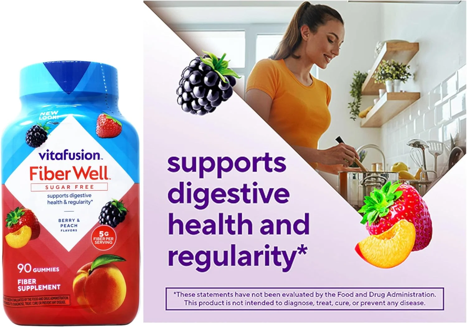 پاستیل فیبر ویتافیوژن Fibre Well، ۹۰ عدد پاستیل فیبر ویتافیوژن Fibre Well، ۹۰ عدد