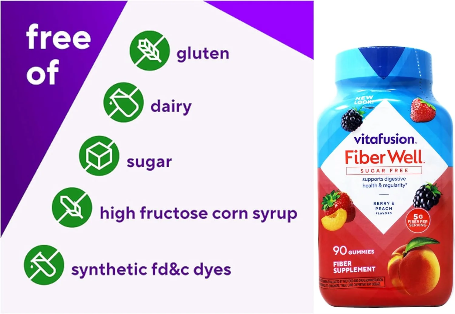 پاستیل فیبر ویتافیوژن Fibre Well، ۹۰ عدد پاستیل فیبر ویتافیوژن Fibre Well، ۹۰ عدد