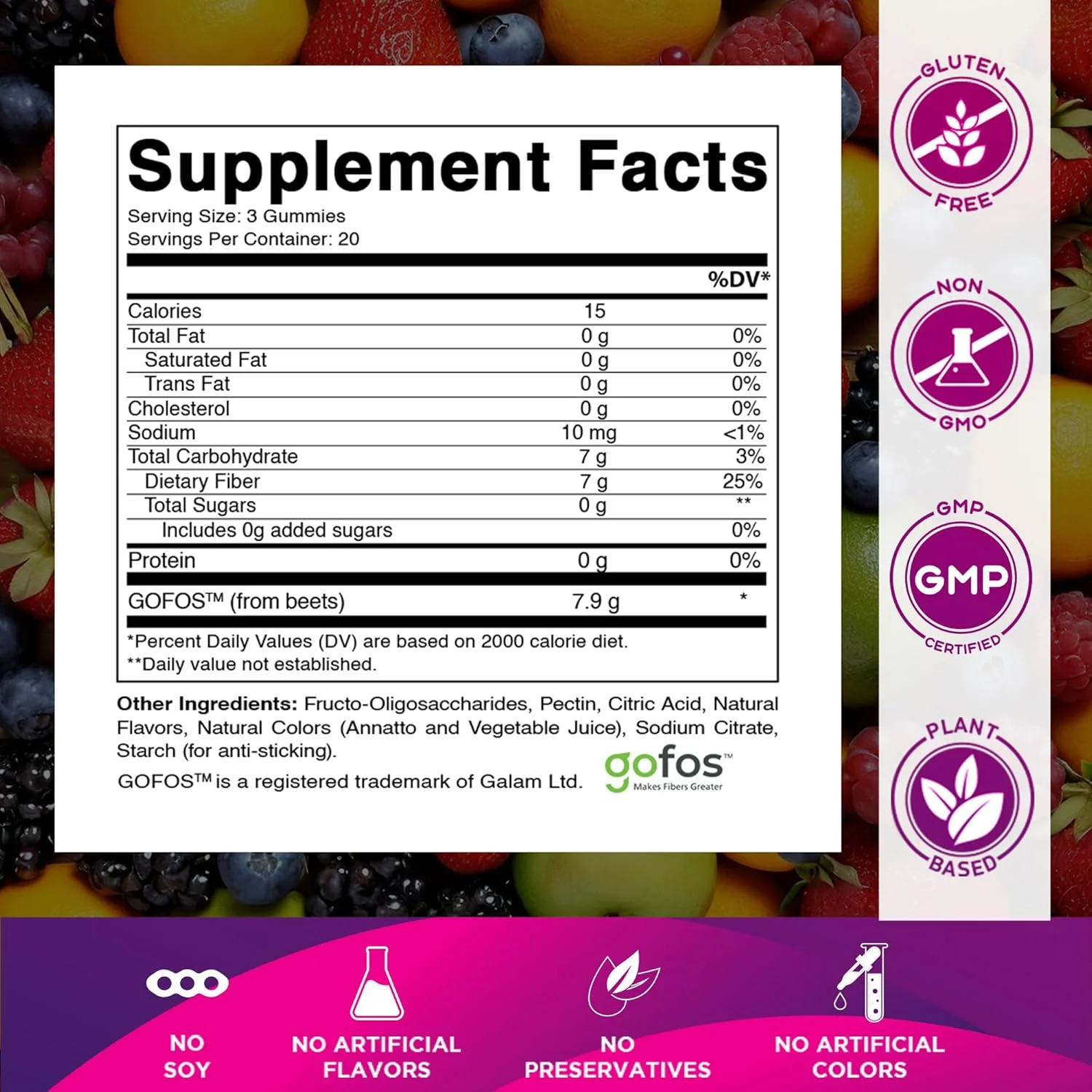 پاستیل فیبر پریبیوتیک ویتاماتیک برای بزرگسالان - 7 گرم فیبر با قدرت فوقالعاده - بدون شکر افزوده - 60 پاستیل بر پایه پکتین - پشتیبانی از سلامت دستگاه گوارش و تنظیم عملکرد پاستیل فیبر پریبیوتیک ویتاماتیک برای بزرگسالان - 7 گرم فیبر با قدرت فوقالعاده - بدون شکر افزوده - 60 پاستیل بر پایه پکتین - پشتیبانی از سلامت دستگاه گوارش و تنظیم عملکرد