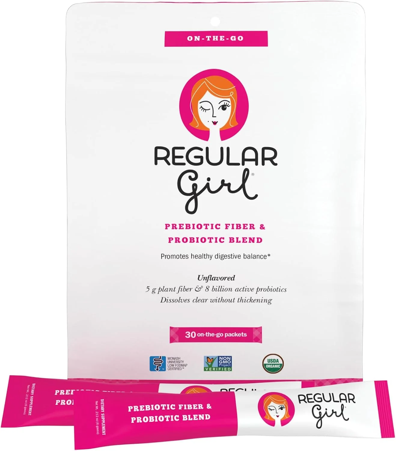 پودر ارگانیک قابل حمل رگولار گرل - فیبر گوار پری بیوتیک کم FODMAP و پشتیبانی پروبیوتیک برای هضم راحت، 30 بسته پودر ارگانیک قابل حمل رگولار گرل - فیبر گوار پری بیوتیک کم FODMAP و پشتیبانی پروبیوتیک برای هضم راحت، 30 بسته
