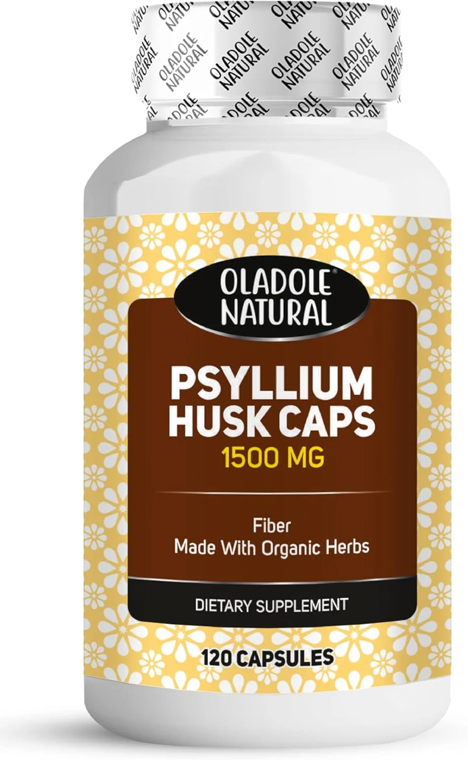 Oladole Psyllium Husk 1500mg - 120 Capsules High Fiber Supplement for Digestive Health, Weight Management & Colon Cleansing | Supports Heart Health, Detoxification & Eases Constipation | Gluten Free