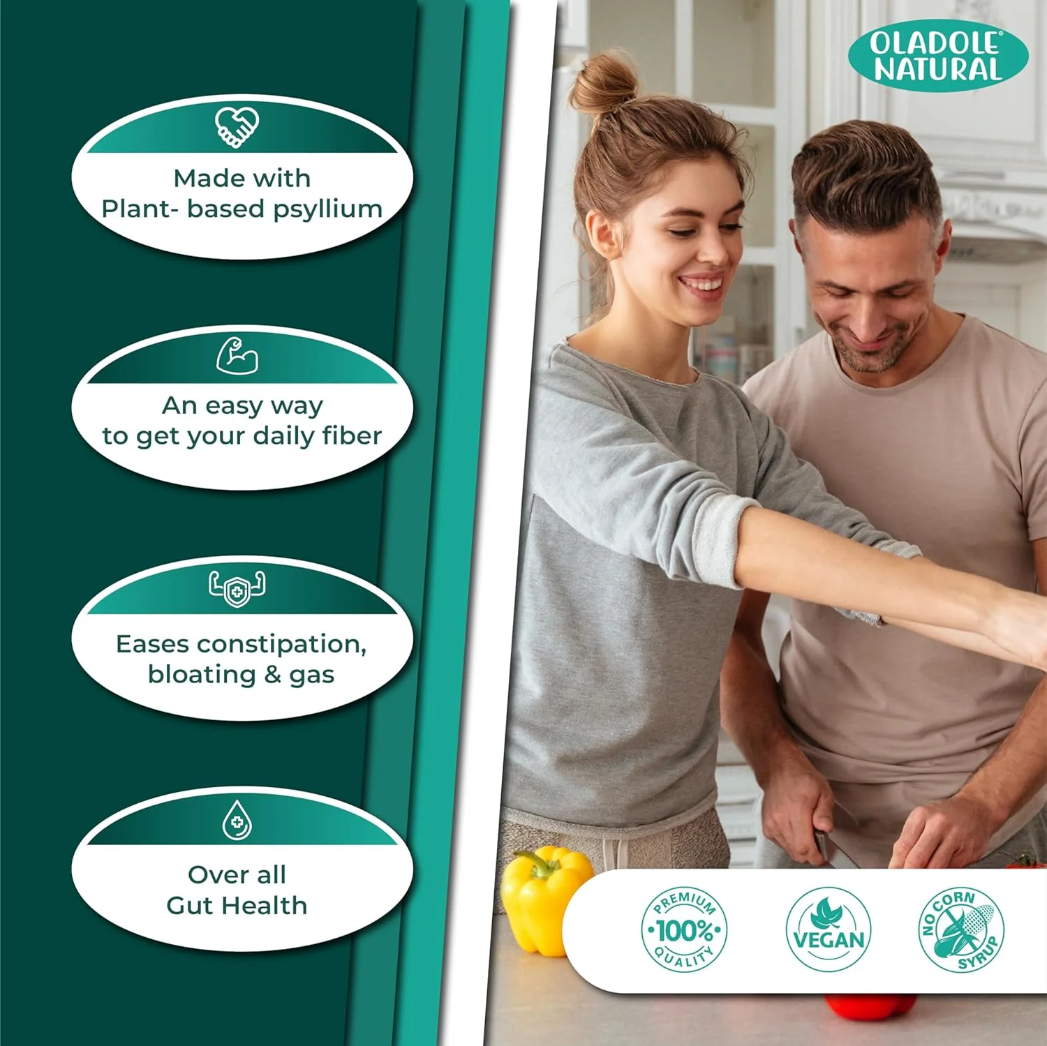 Oladole Psyllium Husk 1500mg - 120 Capsules High Fiber Supplement for Digestive Health, Weight Management & Colon Cleansing | Supports Heart Health, Detoxification & Eases Constipation | Gluten Free Oladole Psyllium Husk 1500mg - 120 Capsules High Fiber Supplement for Digestive Health, Weight Management & Colon Cleansing | Supports Heart Health, Detoxification & Eases Constipation | Gluten Free