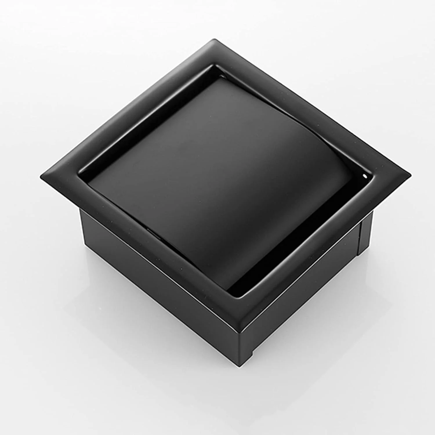 LIU- Recessed Toilet Paper Holder with Cover Bathroom Wall-mounted Toilet Paper Holder for Home or Commercial,304 Stainless Steel Matte Black