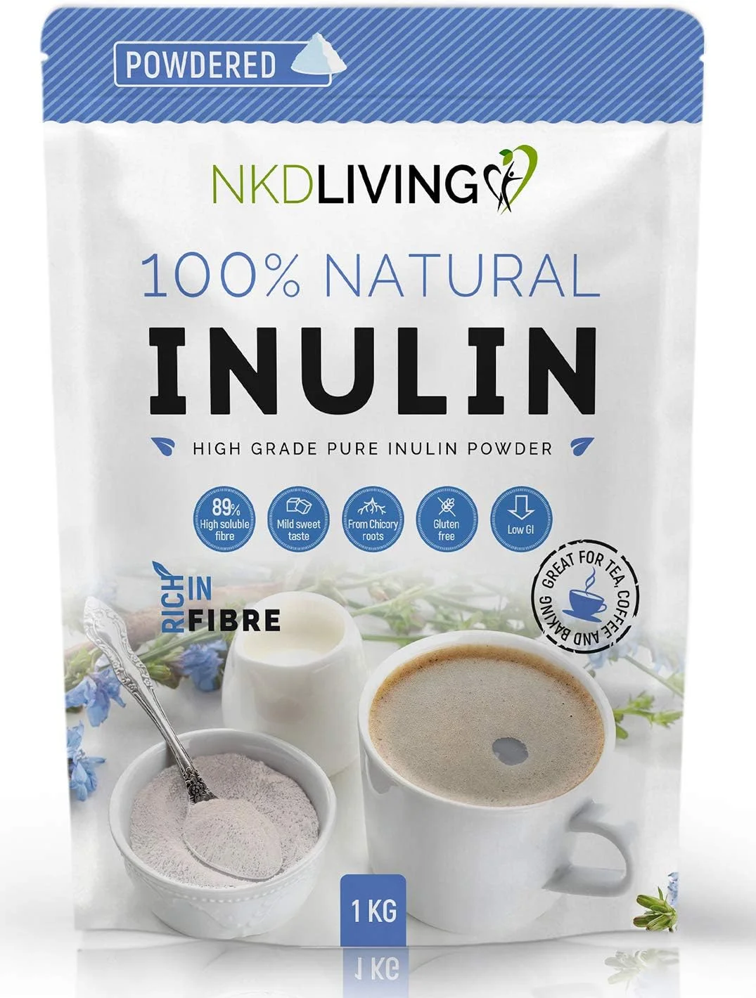 پودر فیبر پریبیوتیک اینولین درجه یک NKD Living (۱ کیلوگرم) - تولید شده در اتحادیه اروپا (طراحی جدید کیسه) پودر فیبر پریبیوتیک اینولین درجه یک NKD Living (۱ کیلوگرم) - تولید شده در اتحادیه اروپا (طراحی جدید کیسه)