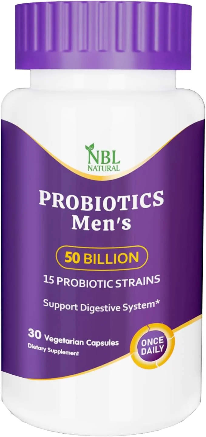 پروبیوتیک طبیعی NBL مخصوص آقایان، 50 میلیارد CFU، شامل 15 پروبیوتیک + فیبر پریبیوتیک ارگانیک برای پشتیبانی از هضم، روده بزرگ و سیستم ایمنی، تسکین روزانه گاز، 30 کپسول پروبیوتیک طبیعی NBL مخصوص آقایان، 50 میلیارد CFU، شامل 15 پروبیوتیک + فیبر پریبیوتیک ارگانیک برای پشتیبانی از هضم، روده بزرگ و سیستم ایمنی، تسکین روزانه گاز، 30 کپسول