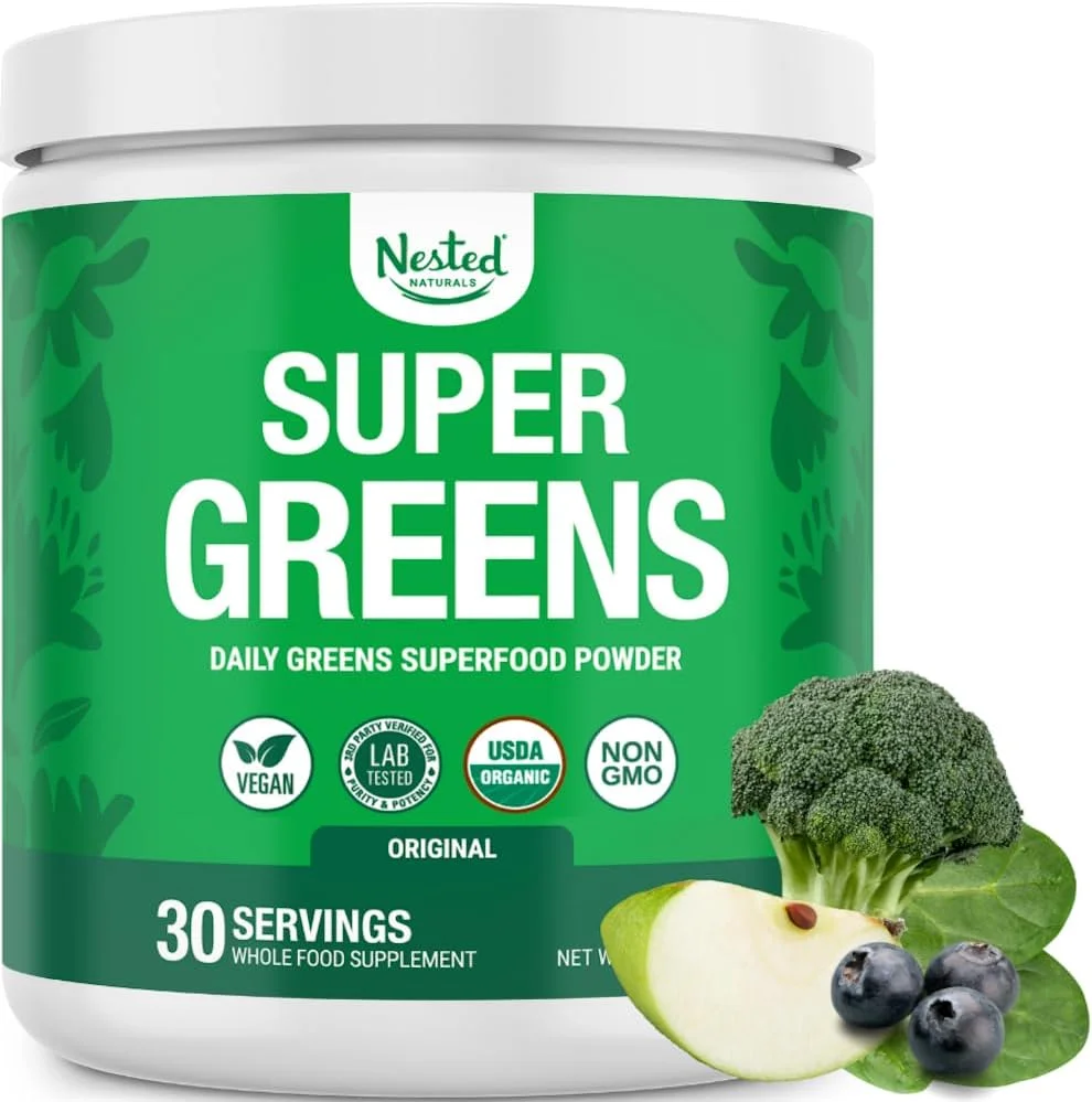 پودر سوپرفود سبزیجات ارگانیک Nested Naturals حاوی پروبیوتیک، فیبر و آنزیم، غیر تراریخته و مکمل گیاهی پودر سوپرفود سبزیجات ارگانیک Nested Naturals حاوی پروبیوتیک، فیبر و آنزیم، غیر تراریخته و مکمل گیاهی