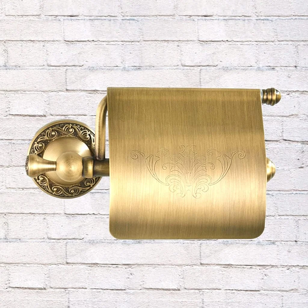 جا دستمال کاغذی Rcevbocc، آویز دیواری برنجی عتیقه کاری شده، قفسه نگهداری دستمال کاغذی، جا حوله ای، حلقه حوله حمام، لوازم جانبی حمام