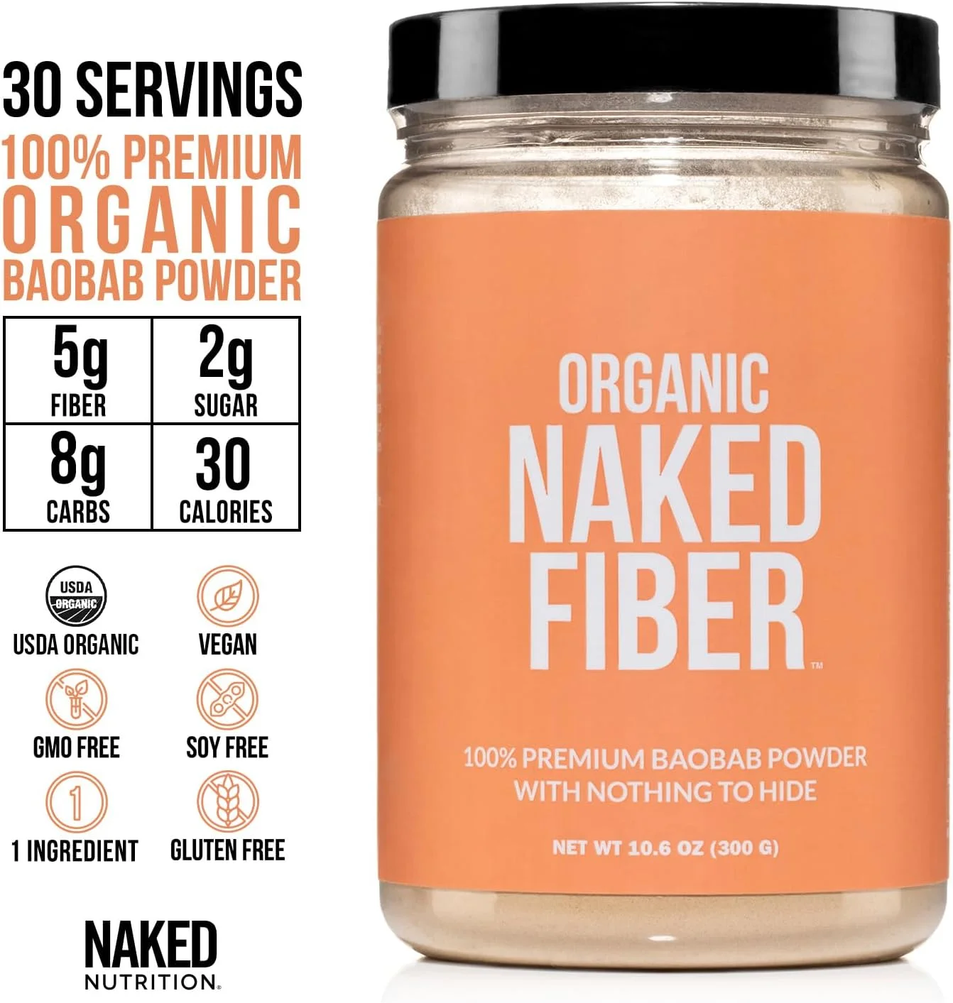 پودر بائوباب فیبر ارگانیک NAKED، مکمل فیبر پودر بائوباب فیبر ارگانیک NAKED، مکمل فیبر