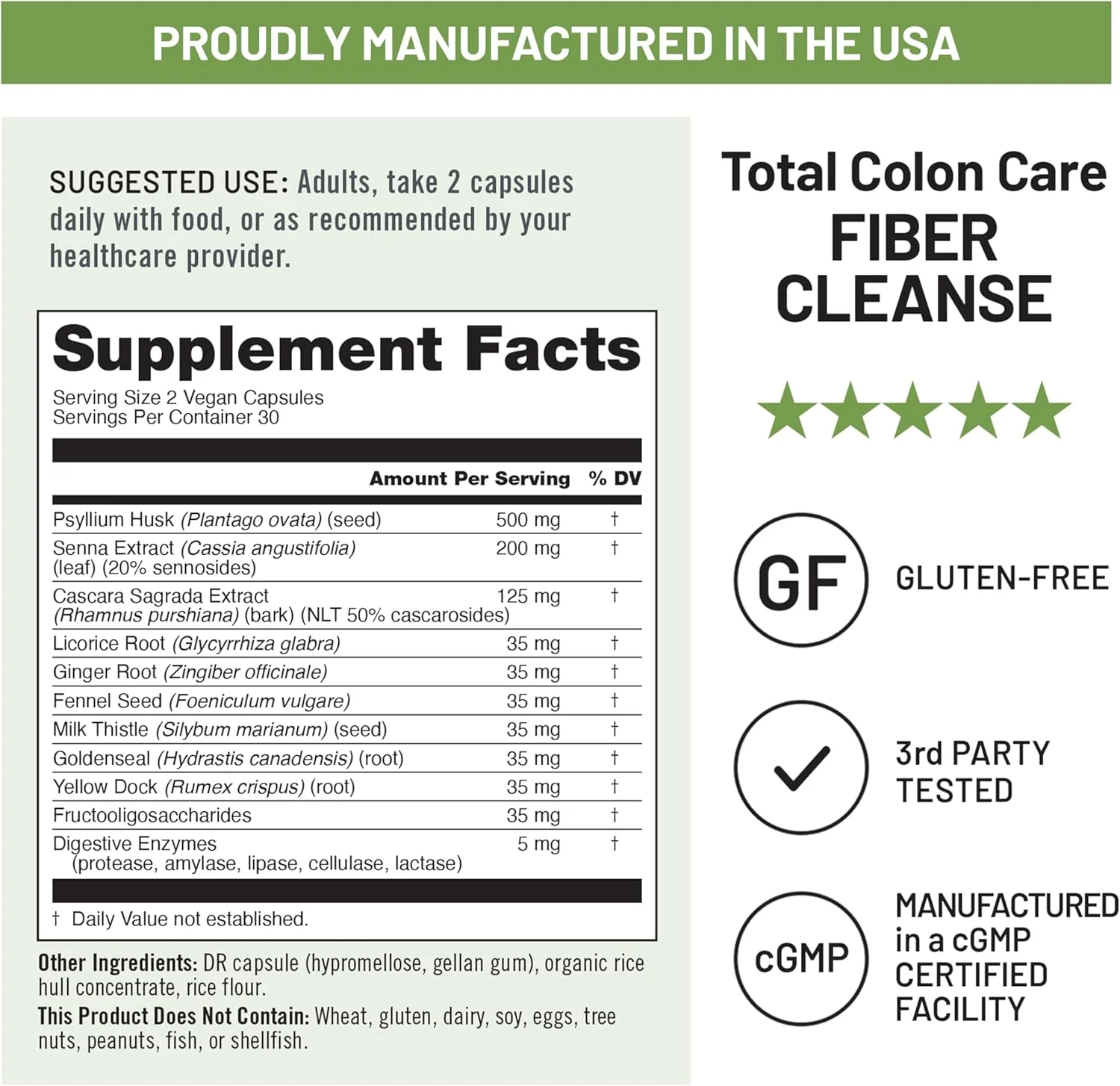 مکمل پاکسازی روده NatureWise Total Colon Care حاوی فیبر، ملین های گیاهی، پری بیوتیک ها و آنزیم های گوارشی برای دفع سالم، هضم ایمن، سم زدایی و سلامت روده [تامین یک ماهه - 60 عدد]