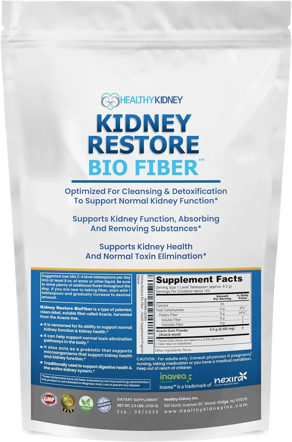 مکمل کلیه Kidney Restore Bio Fiber، پشتیبانی ترمیمی کلیه و پاکسازی کلیه. یک مکمل کلیه برای حذف مواد زائد تا کلیه های شما مجبور نباشند. پاکسازی کلیه به روش باستانی، برنامه مکمل سلامت کلیه