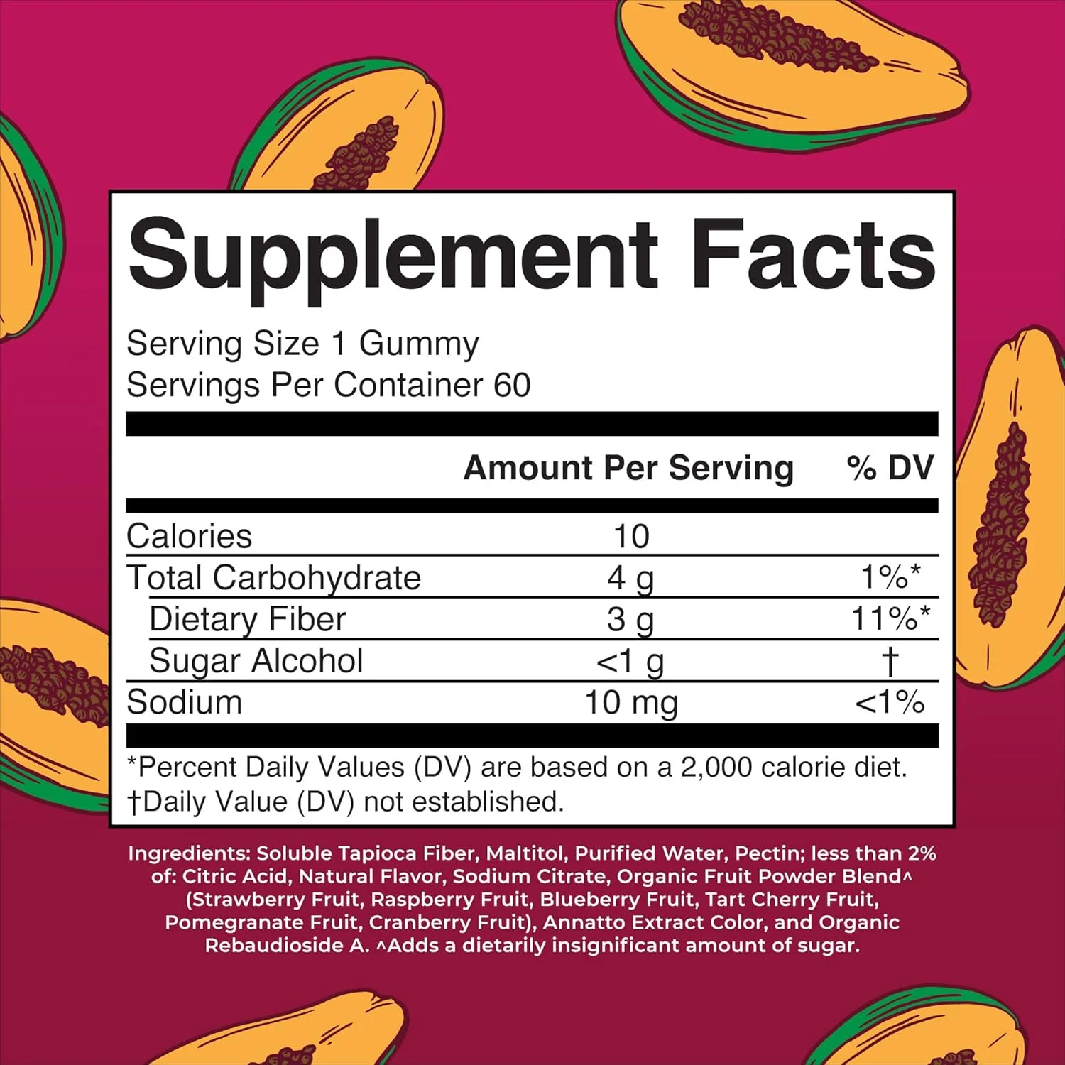 پاستیل فیبر مری روث برای بزرگسالان | تامین 2 ماهه | بدون شکر | پاستیل فیبر برای سنین 4 سال به بالا | مکمل فیبر با پری بیوتیک | پشتیبانی از سلامت روده و هضم | 3 گرم فیبر در هر پاستیل | وگان | 60 عدد