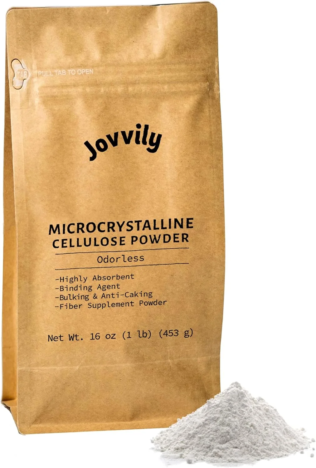 پودر سلولز میکروکریستالی Jovvily - ۴۵۰ گرم - مکمل فیبر - عامل اتصال