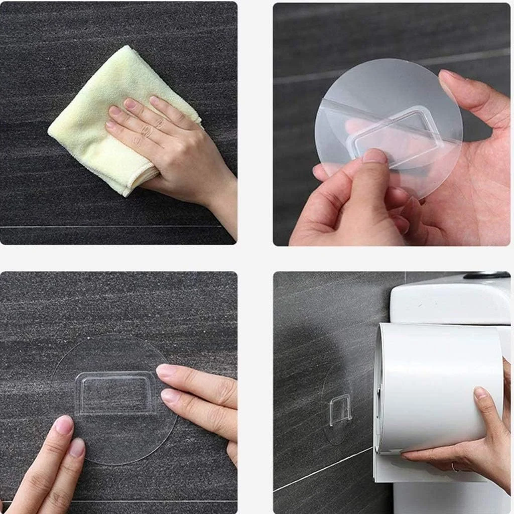 جا دستمال کاغذی توالت، دیواری بدون نیاز به سوراخکاری پلاستیکی ضد آب، قفسه نگهداری رول دستمال کاغذی برای حمام، اتاق نشیمن، اتاق خواب