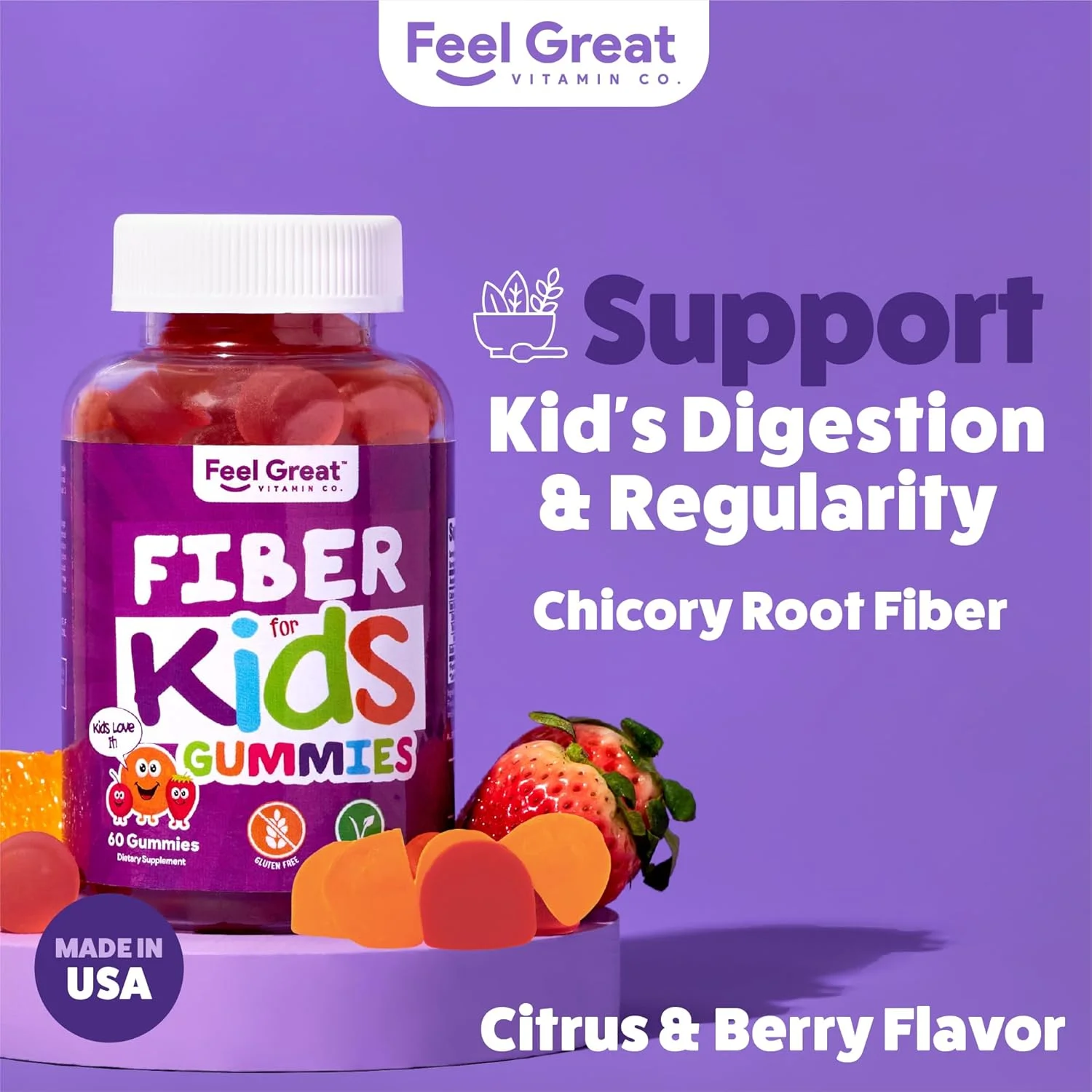 پاستیل فیبر پری بیوتیک Feel Great 365 برای کودکان از ویتامین کو | بهبود سلامت دستگاه گوارش، فلور روده، سلامتی و ایمنی* | مکمل گیاهی و وگان | غیر GMO، ساخته شده با پکتین میوه پاستیل فیبر پری بیوتیک Feel Great 365 برای کودکان از ویتامین کو | بهبود سلامت دستگاه گوارش، فلور روده، سلامتی و ایمنی* | مکمل گیاهی و وگان | غیر GMO، ساخته شده با پکتین میوه