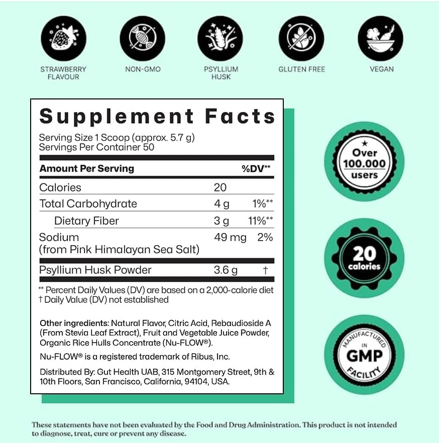 ColonBroom Psyllium Husk Powder (Strawberry) - Colon Cleanse for Bloating Relief & Gut Health - Colon Broom Fiber Powder Drink - Vegan, Gluten Free, Non-GMO Fiber Powder Supplement, 50 Servings ColonBroom Psyllium Husk Powder (Strawberry) - Colon Cleanse for Bloating Relief & Gut Health - Colon Broom Fiber Powder Drink - Vegan, Gluten Free, Non-GMO Fiber Powder Supplement, 50 Servings