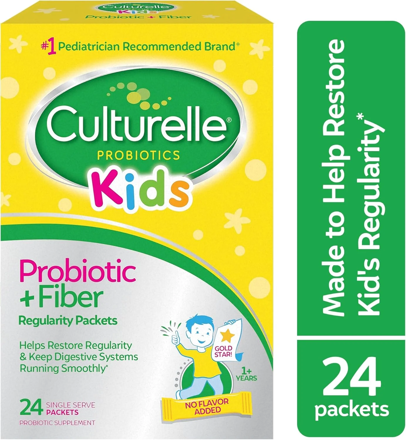 Culturelle Kids Probiotic + Fiber Packets (Ages 3+) - 24 Count - Digestive Health & Immune Support - Helps Restore Regularity (Packaging may vary) Culturelle Kids Probiotic + Fiber Packets (Ages 3+) - 24 Count - Digestive Health & Immune Support - Helps Restore Regularity (Packaging may vary)
