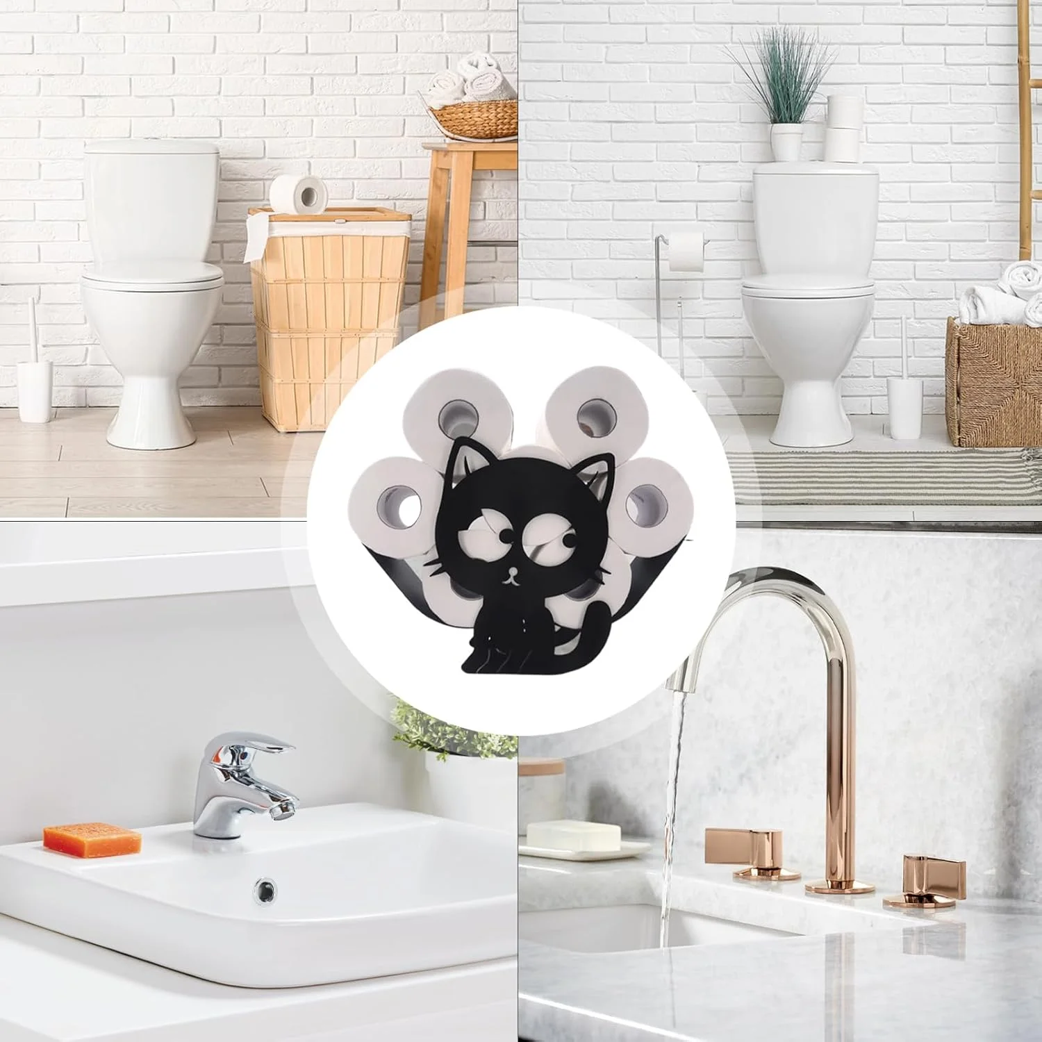 Cat Toilet Paper Holder Stand | Practical Paper Towel Holder | Decorative Creative Space-Saving Dispenser for Kitchen Bathroom Counter Cottage Small Spaces Farmhouse Home Hygienic Use Cat Toilet Paper Holder Stand | Practical Paper Towel Holder | Decorative Creative Space-Saving Dispenser for Kitchen Bathroom Counter Cottage Small Spaces Farmhouse Home Hygienic Use