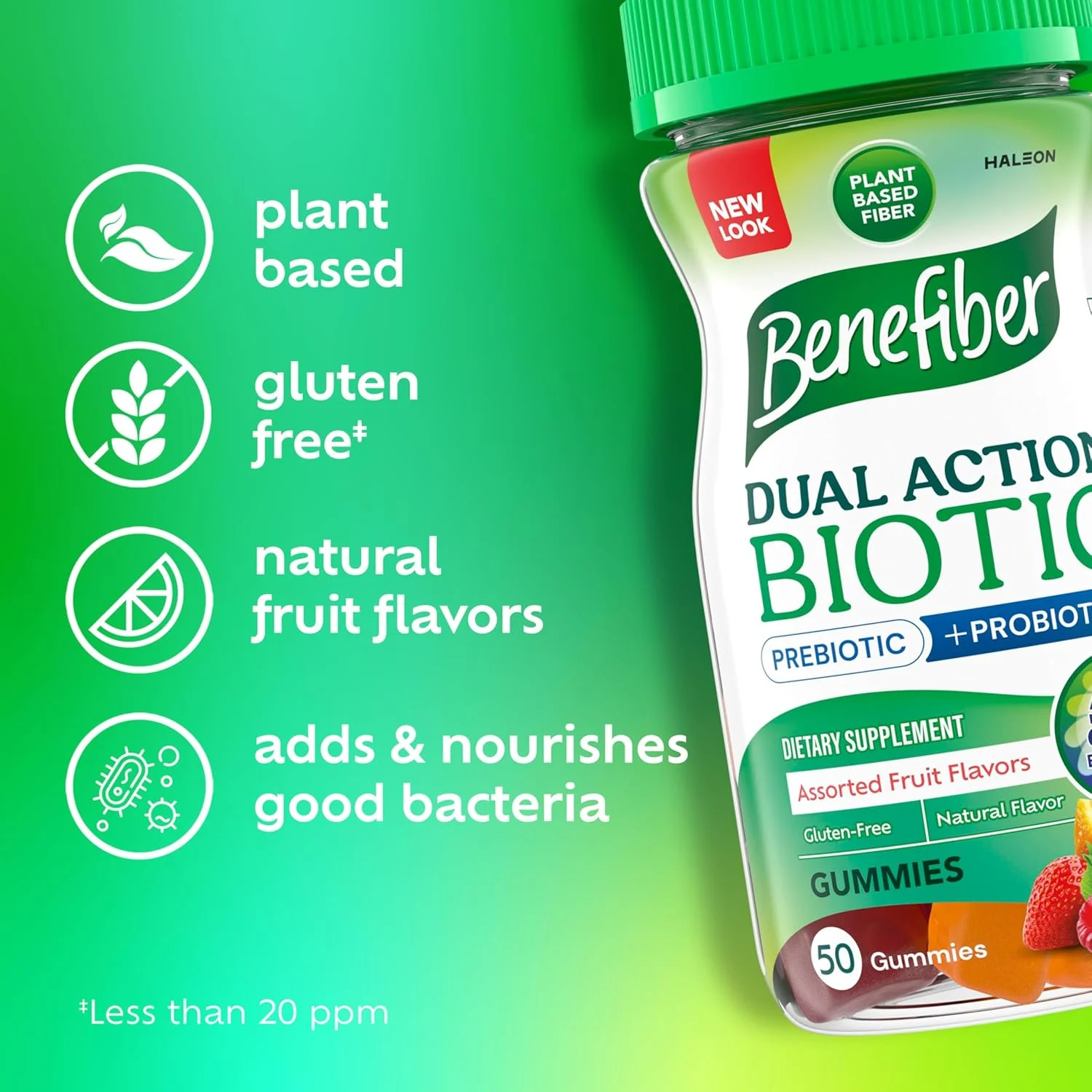 پاستیل مکمل فیبر پریبیوتیک Benefiber برای سلامت دستگاه گوارش به همراه پروبیوتیک، پاستیل فیبر برای بزرگسالان، طعم میوه های متنوع - 50 عدد پاستیل مکمل فیبر پریبیوتیک Benefiber برای سلامت دستگاه گوارش به همراه پروبیوتیک، پاستیل فیبر برای بزرگسالان، طعم میوه های متنوع - 50 عدد