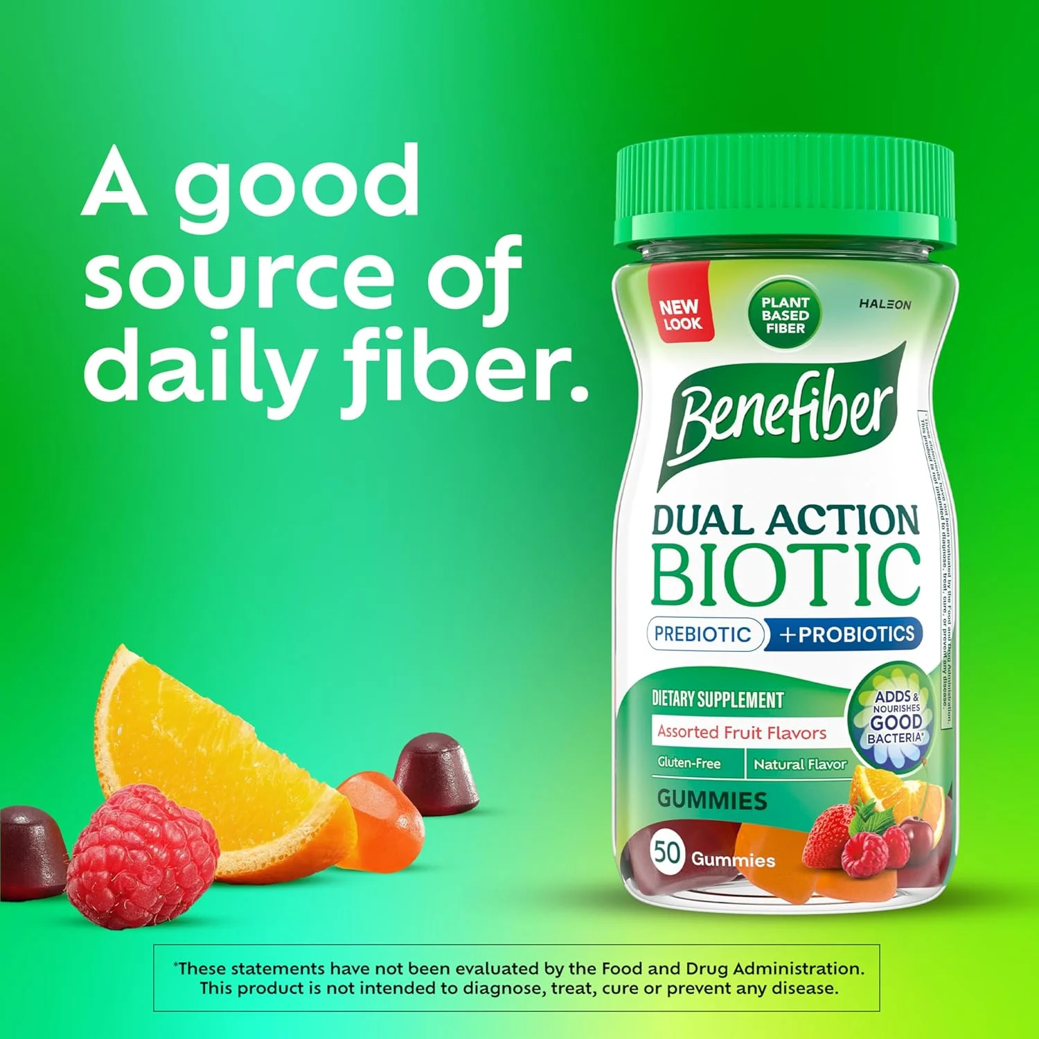 پاستیل مکمل فیبر پریبیوتیک Benefiber برای سلامت دستگاه گوارش به همراه پروبیوتیک، پاستیل فیبر برای بزرگسالان، طعم میوه های متنوع - 50 عدد پاستیل مکمل فیبر پریبیوتیک Benefiber برای سلامت دستگاه گوارش به همراه پروبیوتیک، پاستیل فیبر برای بزرگسالان، طعم میوه های متنوع - 50 عدد