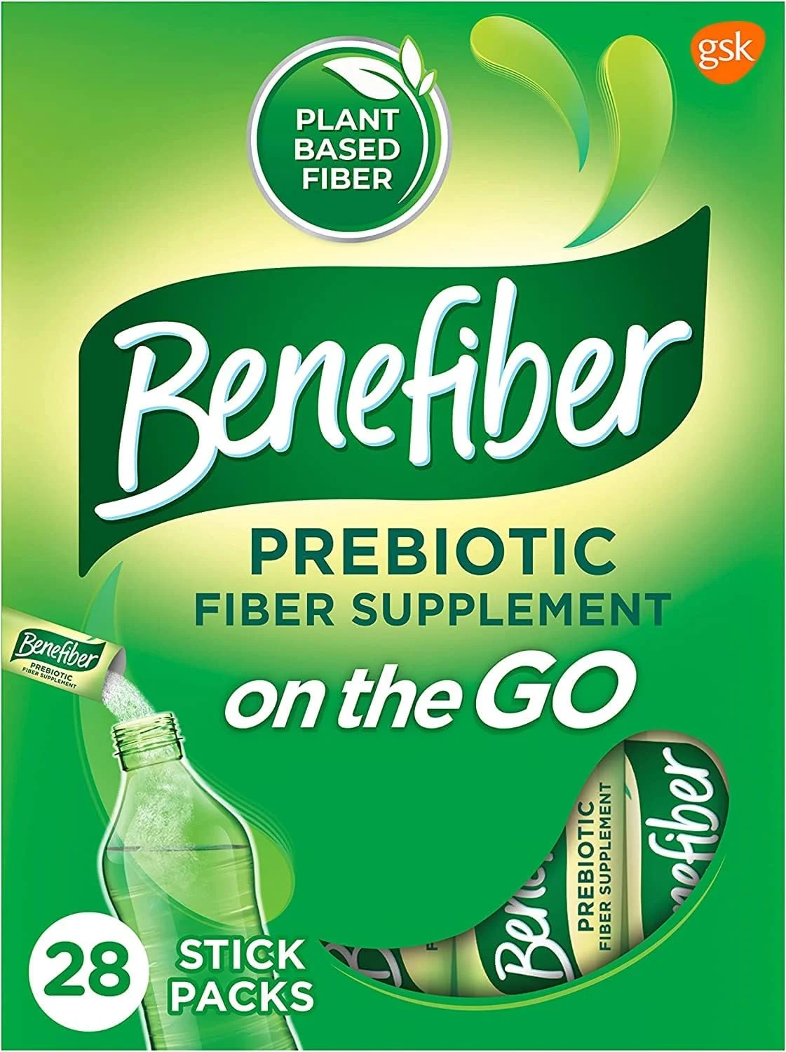 Benefiber On the Go Prebiotic Fiber Supplement Powder for Digestive Health, Daily Fiber Powder, Unflavored Powder Stick Packs - 28 Sticks (3.92 Ounces)