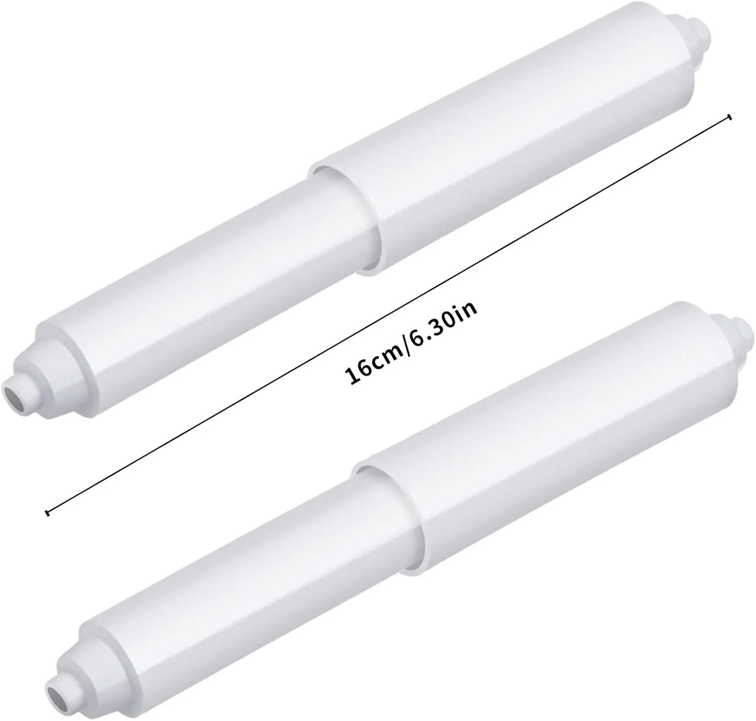 نگهدارنده رول دستمال توالت پلاستیکی 2 عددی، نگهدارنده کاغذ توالت، درج نگهدارنده رول توالت، درج فنری نگهدارنده رول توالت جایگزین فنر دوک نخ ریسی برای سرویس بهداشتی (سفید)