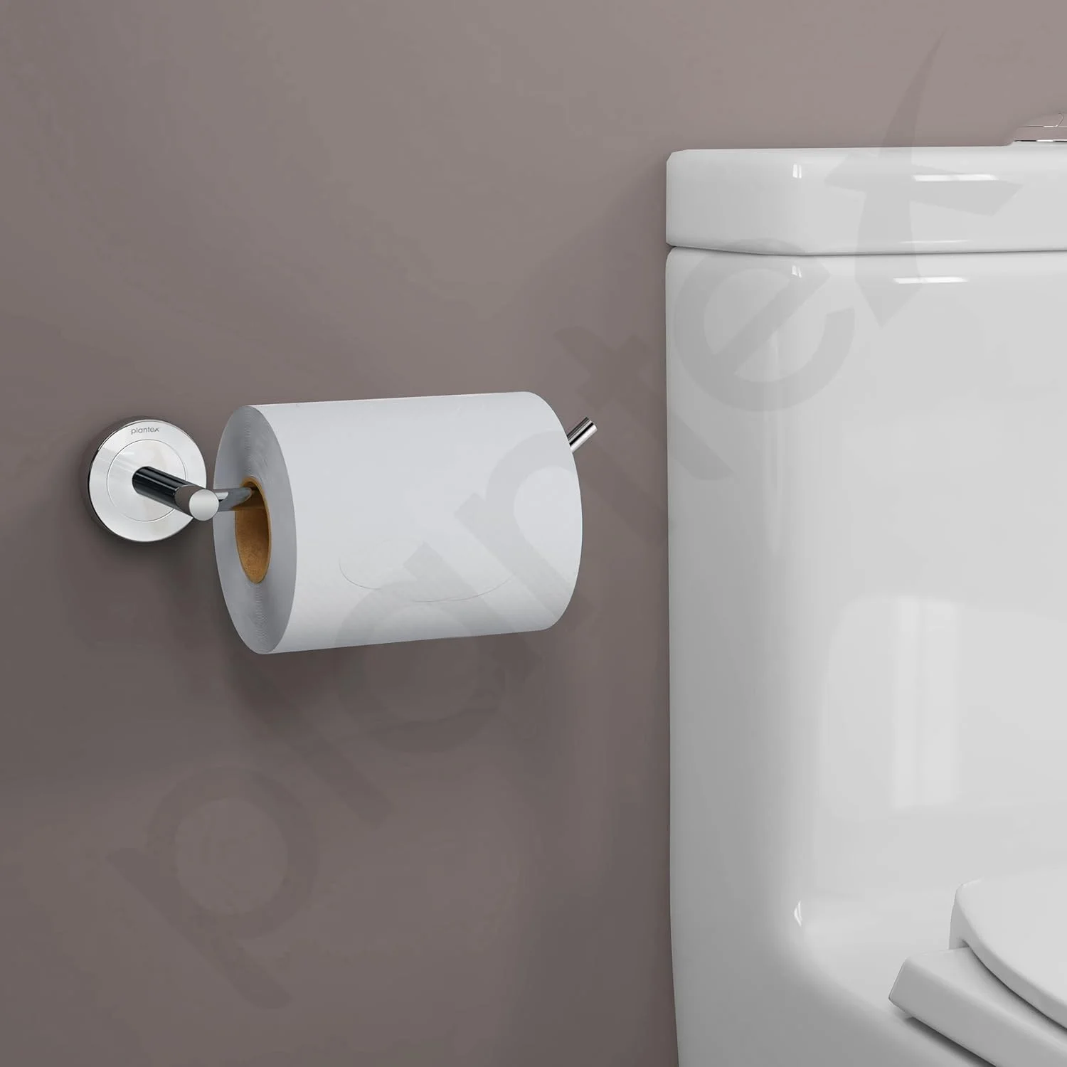 جا دستمال کاغذی رولی استیل ضد زنگ Plantex / نگهدارنده دستمال کاغذی توالت / جا رولی توالت برای لوازم جانبی حمام (کروم)