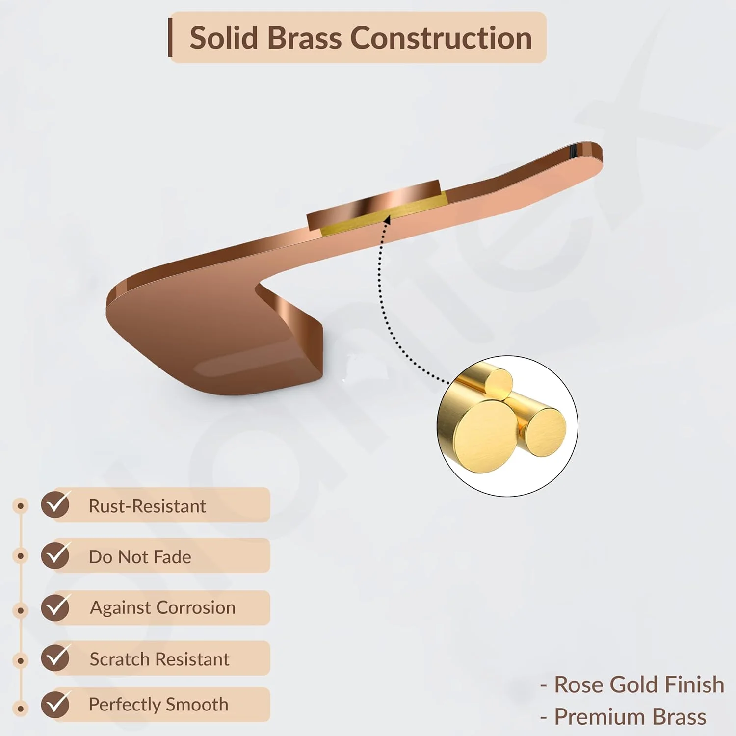 جا کاغذی توالت Plantex Smero از جنس برنج خالص، پایه نگهدارنده دستمال کاغذی برای سرویس بهداشتی/حمام - مدل Smart (طلایی رزگلد PVD)