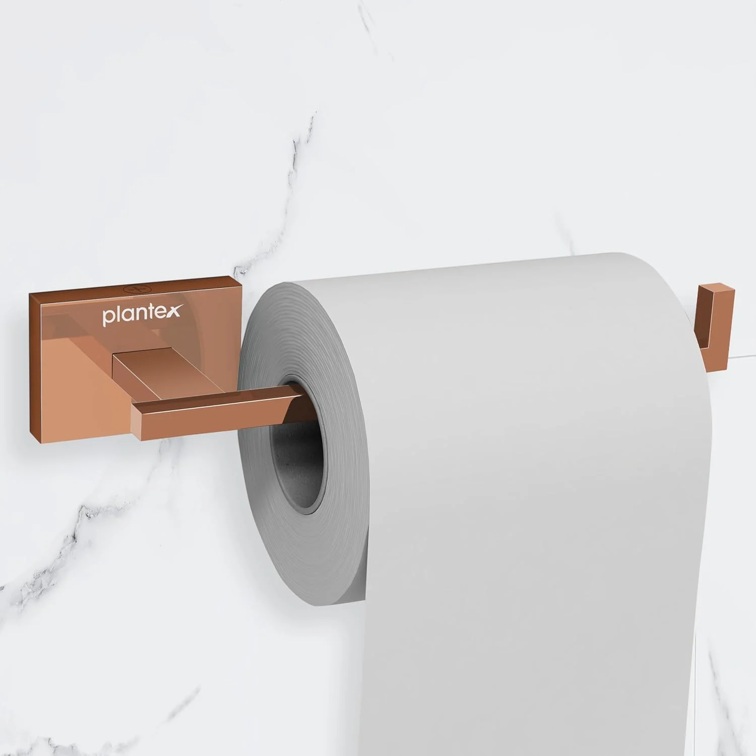 جا دستمال کاغذی رولی استیل ضد زنگ گرید 304 Plantex مدل Benz (رزگلد) مناسب برای سرویس بهداشتی/ پایه نگهدارنده دستمال کاغذی برای آشپزخانه/ لوازم جانبی حمام