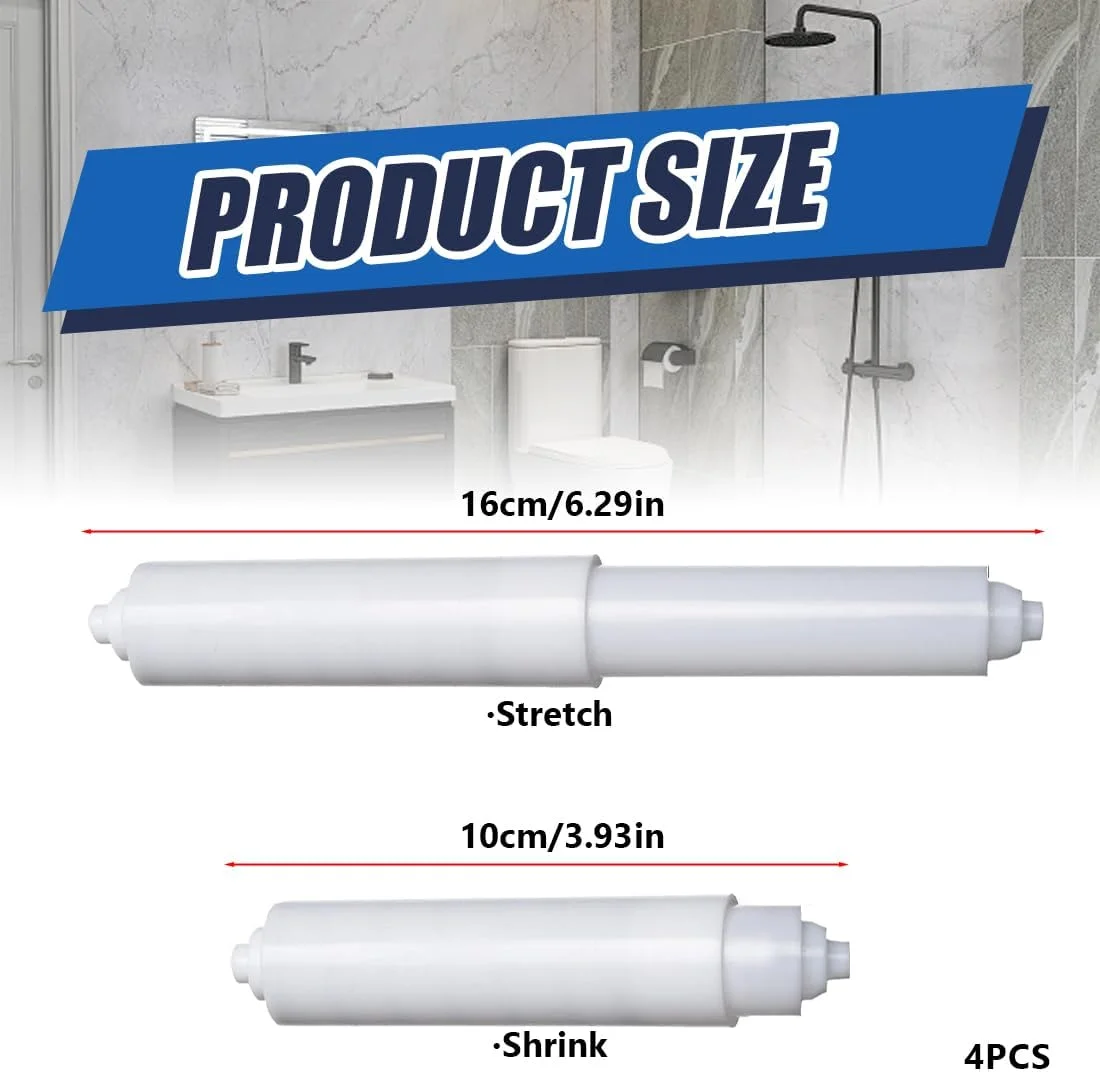 4 عدد نگهدارنده رول پلاستیکی با فنر، رول های کاغذ توالت، نگهدارنده کاغذ توالت، قطعات یدکی برای نگهدارنده رول حمام