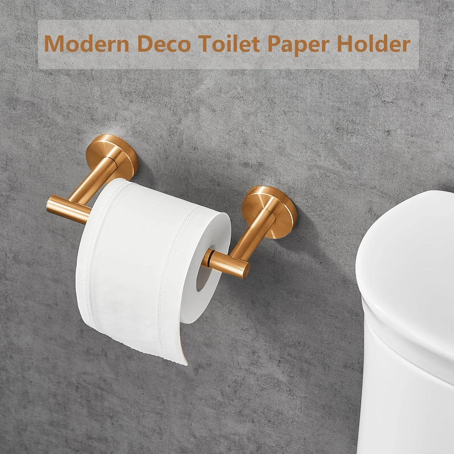 نگهدارنده دستمال توالت، نگهدارنده رول دستمال کاغذی دو پایه چرخان، استیل ضد زنگ، نصب دیواری، سازگار با رول بزرگ مگا برای حمام، تجاری و RV طلایی