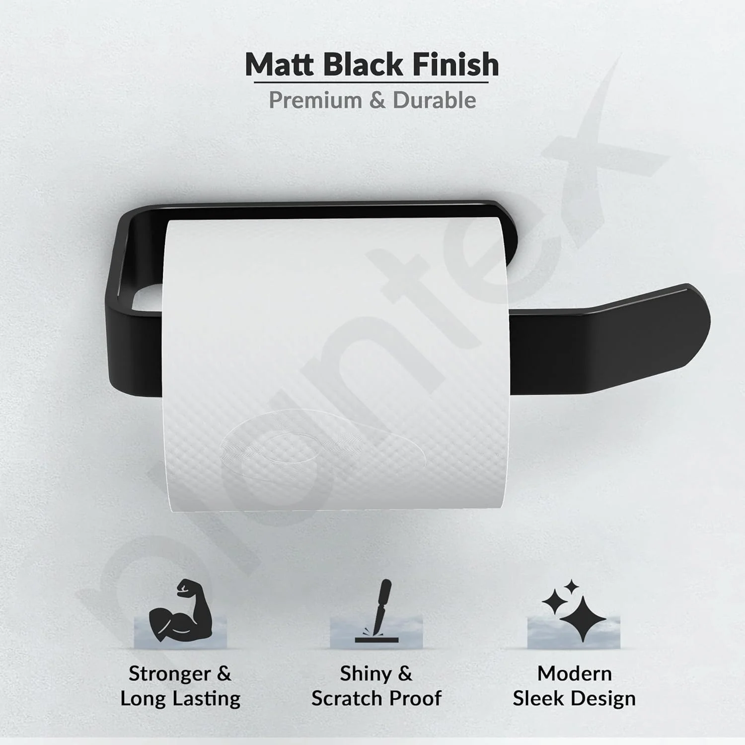 نگهدارنده آلومینیومی دستمال توالت پلنتکس / نگهدارنده رول دستمال کاغذی برای حمام / لوازم جانبی حمام (978، مشکی) - بسته 1 عددی