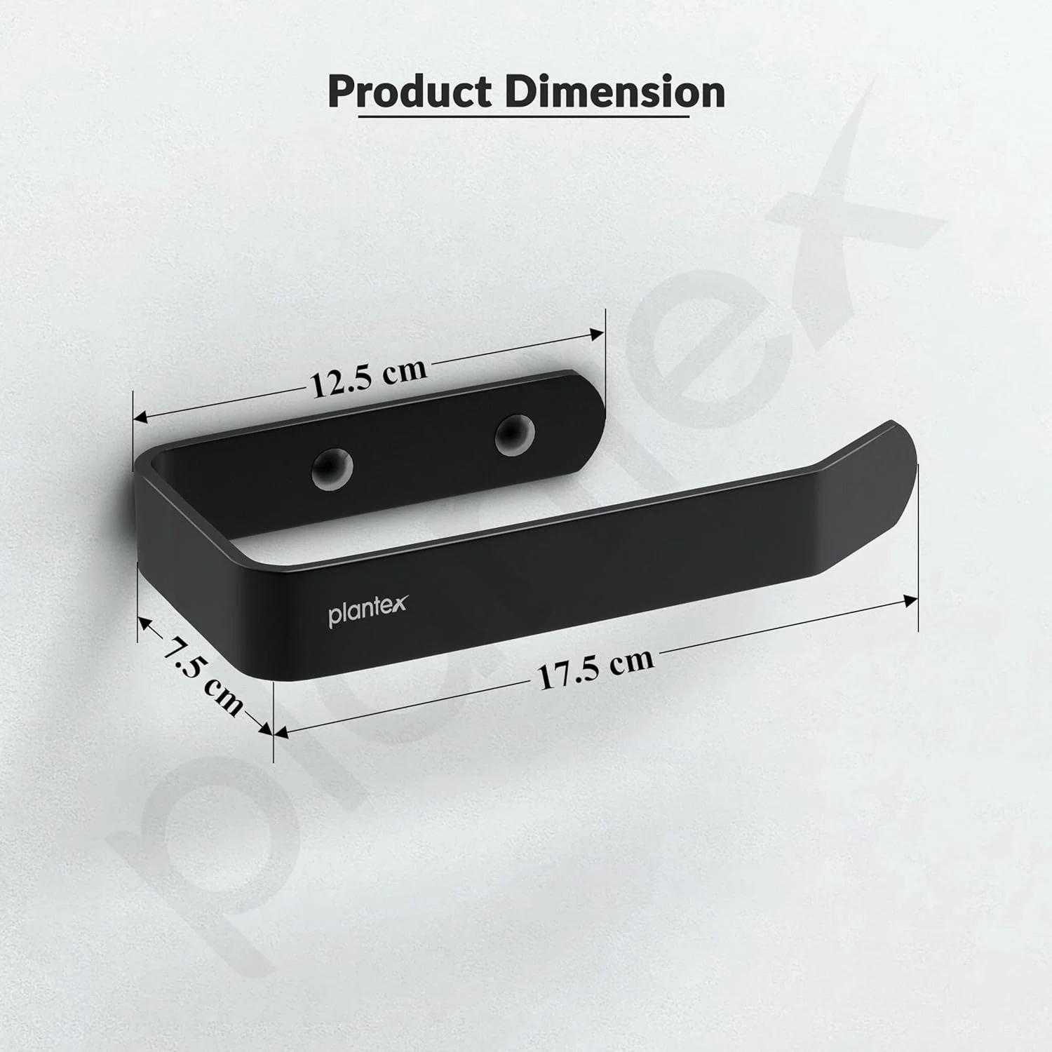 نگهدارنده آلومینیومی دستمال توالت پلنتکس / نگهدارنده رول دستمال کاغذی برای حمام / لوازم جانبی حمام (978، مشکی) - بسته 1 عددی