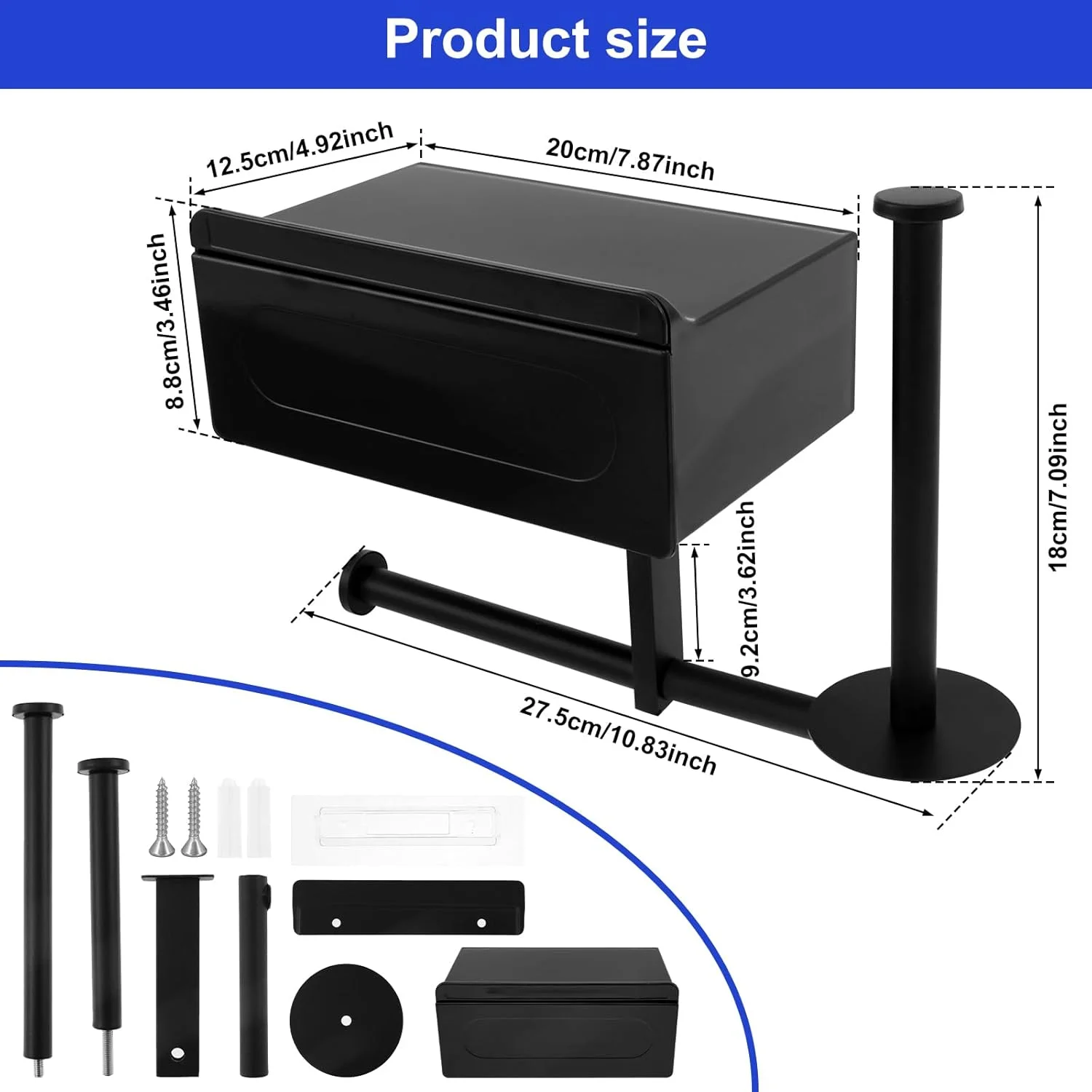 نگهدارنده دستمال توالت چوبی با قفسه، کشوی بزرگ و کاربردی برای نگهداری دستمال کاغذی، نگهدارنده چند منظوره دستمال کاغذی برای سازماندهی فضای دستمال توالت در خانه