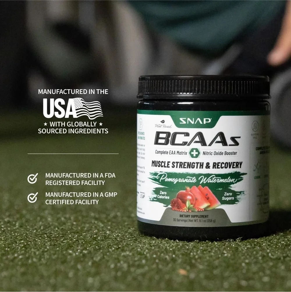 مکمل آمینو اسید ضروری BCAA گیاهی اسنپ ساپلمنت با تقویت کننده اکسید نیتریک | پودر قبل از تمرین، برای ریکاوری بعد از تمرین، قدرت عضلانی | مردان و زنان | انار هندوانه، 30 سروینگ مکمل آمینو اسید ضروری BCAA گیاهی اسنپ ساپلمنت با تقویت کننده اکسید نیتریک | پودر قبل از تمرین، برای ریکاوری بعد از تمرین، قدرت عضلانی | مردان و زنان | انار هندوانه، 30 سروینگ