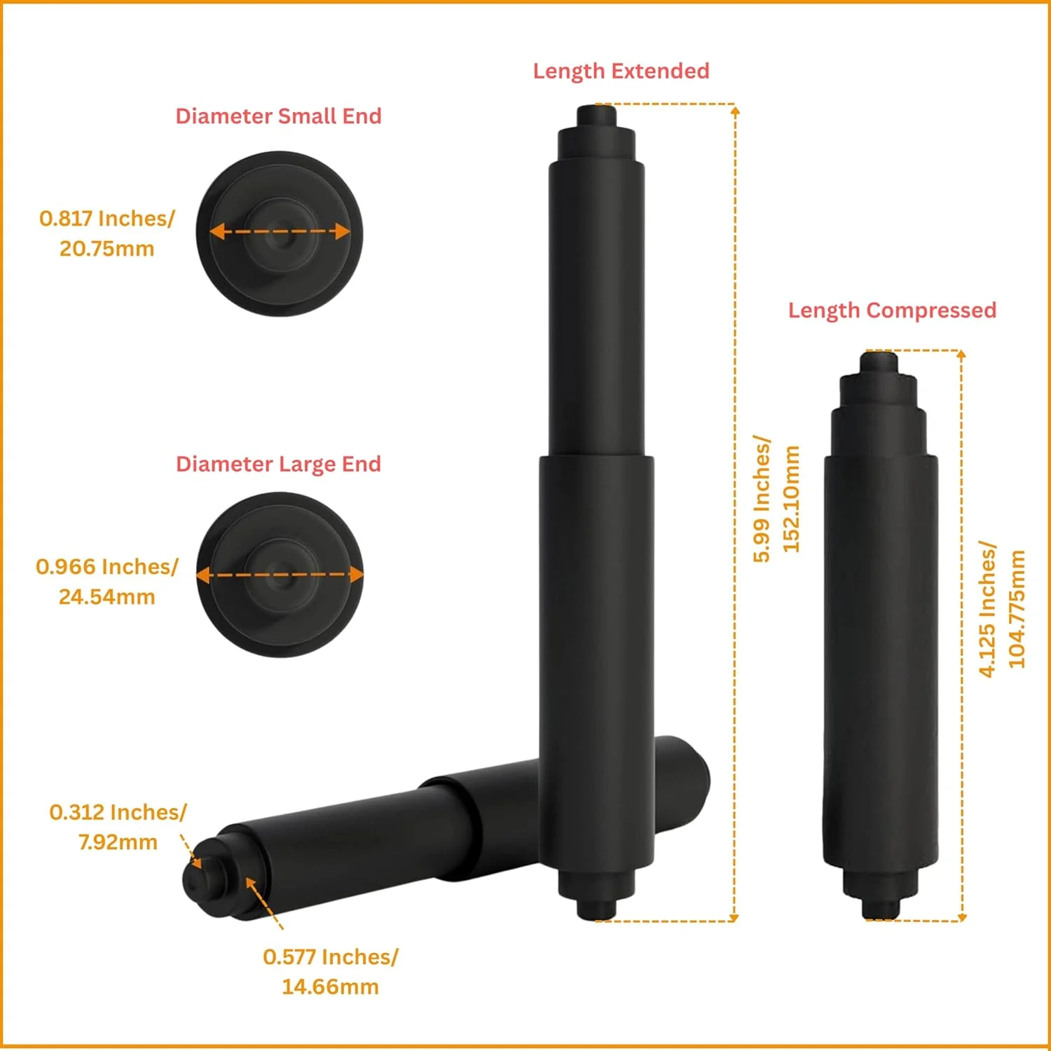 پایپینگ هات آرت ورکس PH جای دستمال توالت مدل SX-7952 - میله دستمال توالت مشکی - فنر جایگزین میله دستمال توالت
