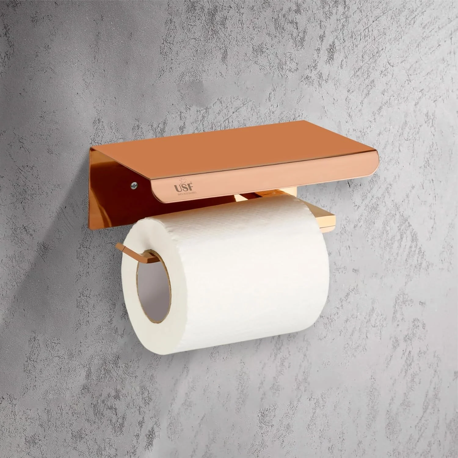 جا دستمال کاغذی توالت USF برای حمام، جا دستمال کاغذی استیل 304 در حمام، جا دستمال کاغذی رولی برای حمام، لوازم جانبی حمام (رزگلد، مربع) جا دستمال کاغذی توالت USF برای حمام، جا دستمال کاغذی استیل 304 در حمام، جا دستمال کاغذی رولی برای حمام، لوازم جانبی حمام (رزگلد، مربع)