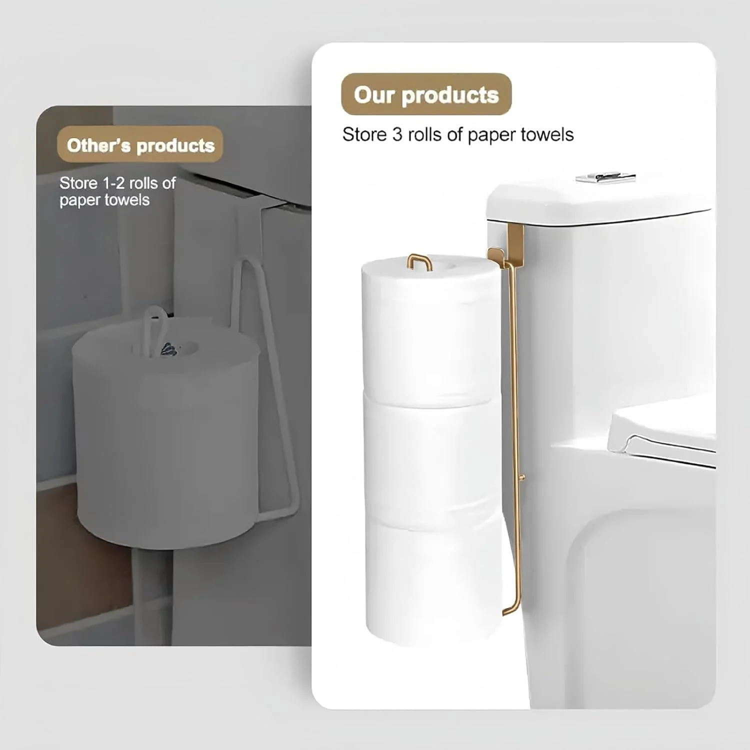 نگهدارنده دستمال توالت دیواری، قفسه ذخیره سازی و سازمان دهنده دستمال کاغذی رولی آهنی برای حمام، آشپزخانه، استفاده تجاری و عمومی، نگهدارنده رولی صرفه جویی در فضا