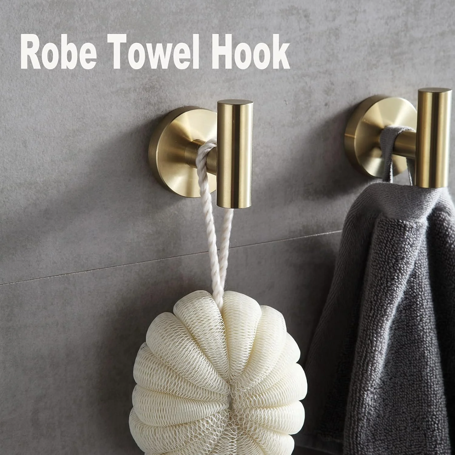 ست لوازم جانبی حمام 4 تکه Orlif، طلایی برس خورده SUS304 استیل ضد زنگ، شامل حلقه حوله دستی، جا دستمال کاغذی و 2 عدد قلاب حوله و لباس